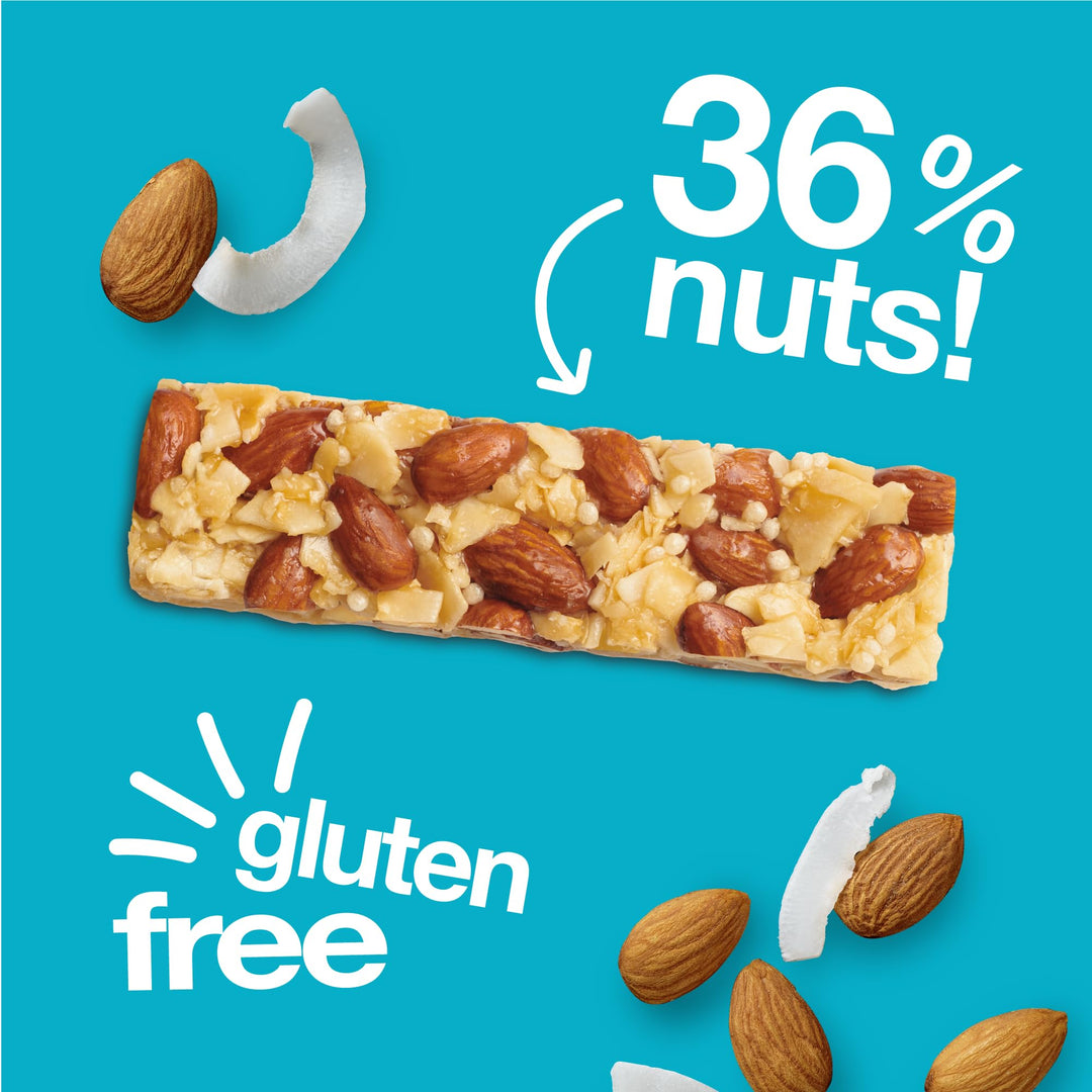 KIND - Almond & Coconut Gluten Free Snack Bars, High Fibre, No Artificial Ingredients, Multipack 12 x 40g