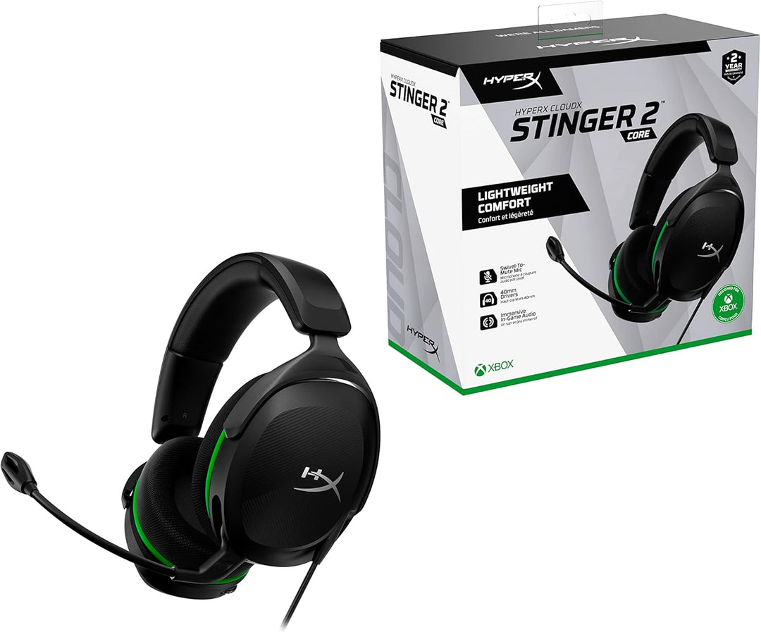 HyperX CloudX Stinger 2 Core Gaming Headset for Xbox - Lightweight Over-Ear with 40mm Drivers