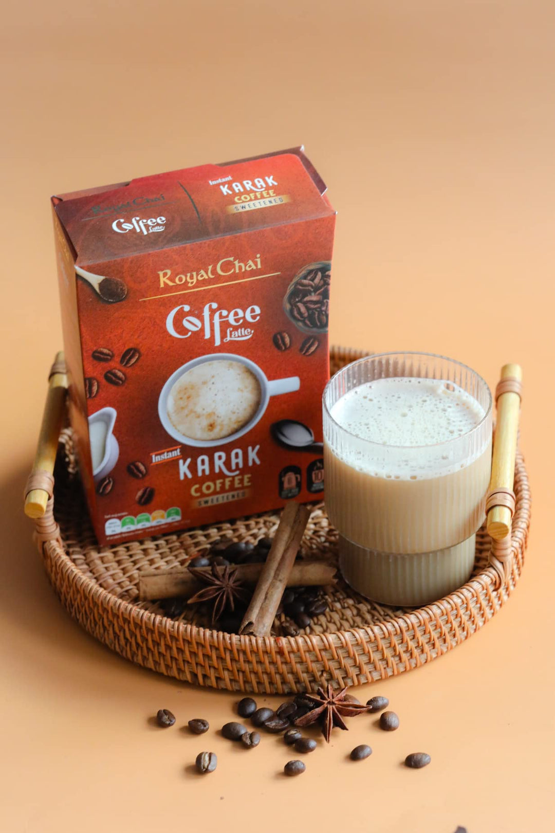 Royal Chai Coffee Latte Karak Sweetened - 10 Single Serving Sachets