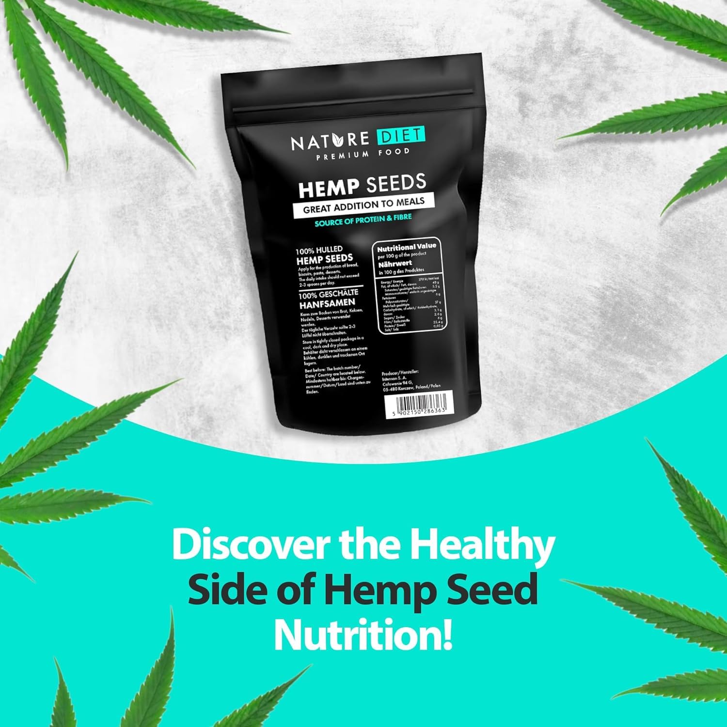Nature Diet Hulled Hemp Seeds - 500g Pack | High Protein & Fibre | Vegan Keto Friendly 7