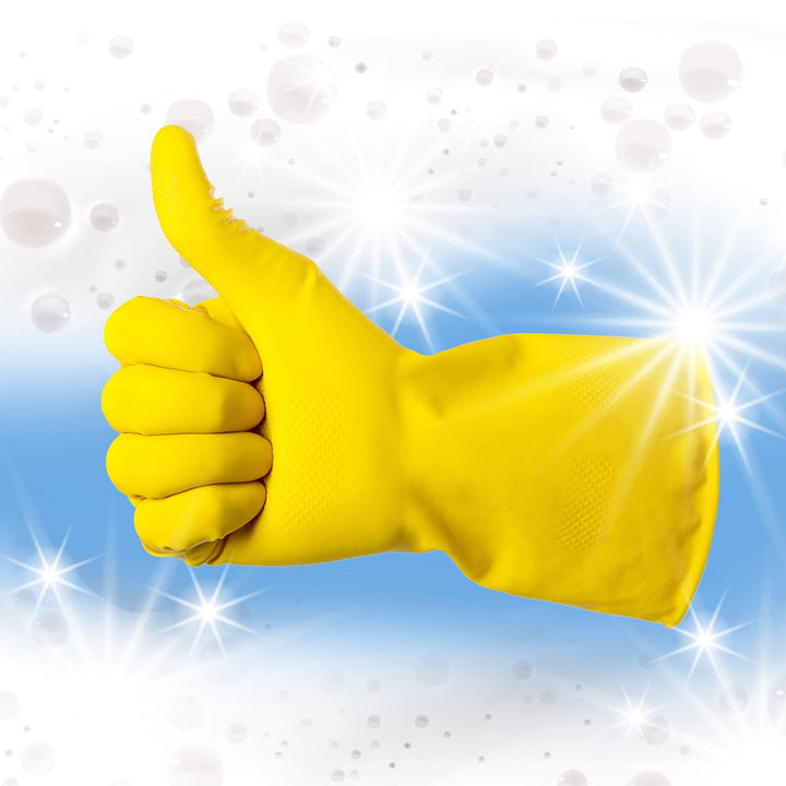 Duzzit - Household Gloves 100% Latex Comfort Fit Flock Lined Pack of 2 Size Small