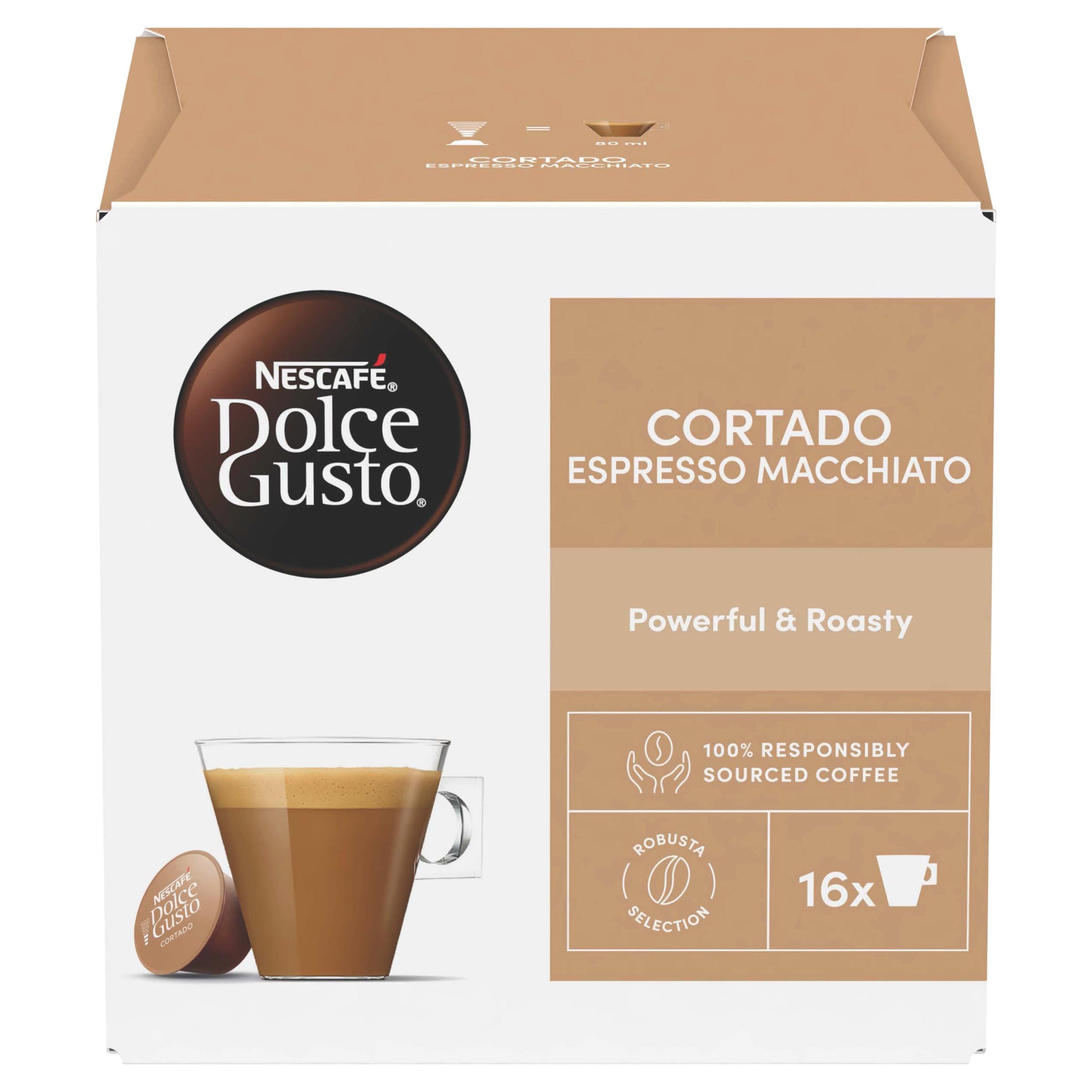 Nescafé Dolce Gusto Cortado Espresso Macchiato Coffee Pods - 16 Capsules 1