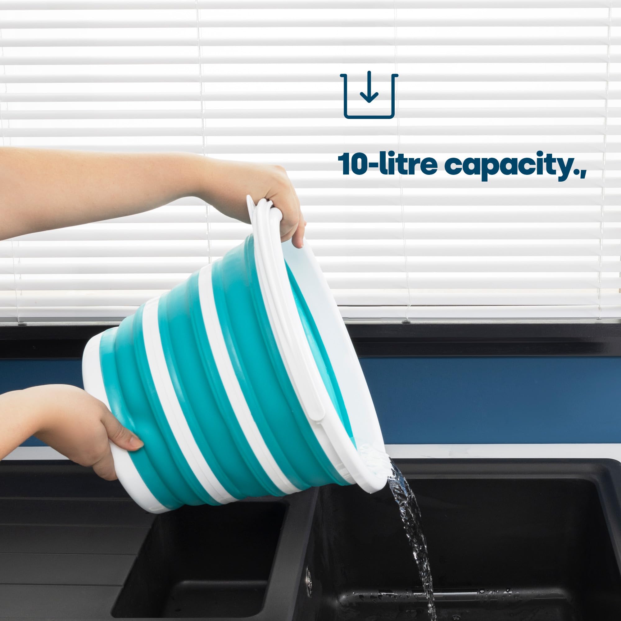 LIVIVO Collapsible Bucket – 10L Folding Silicone Bucket for Home, Kitchen & Cleaning 7