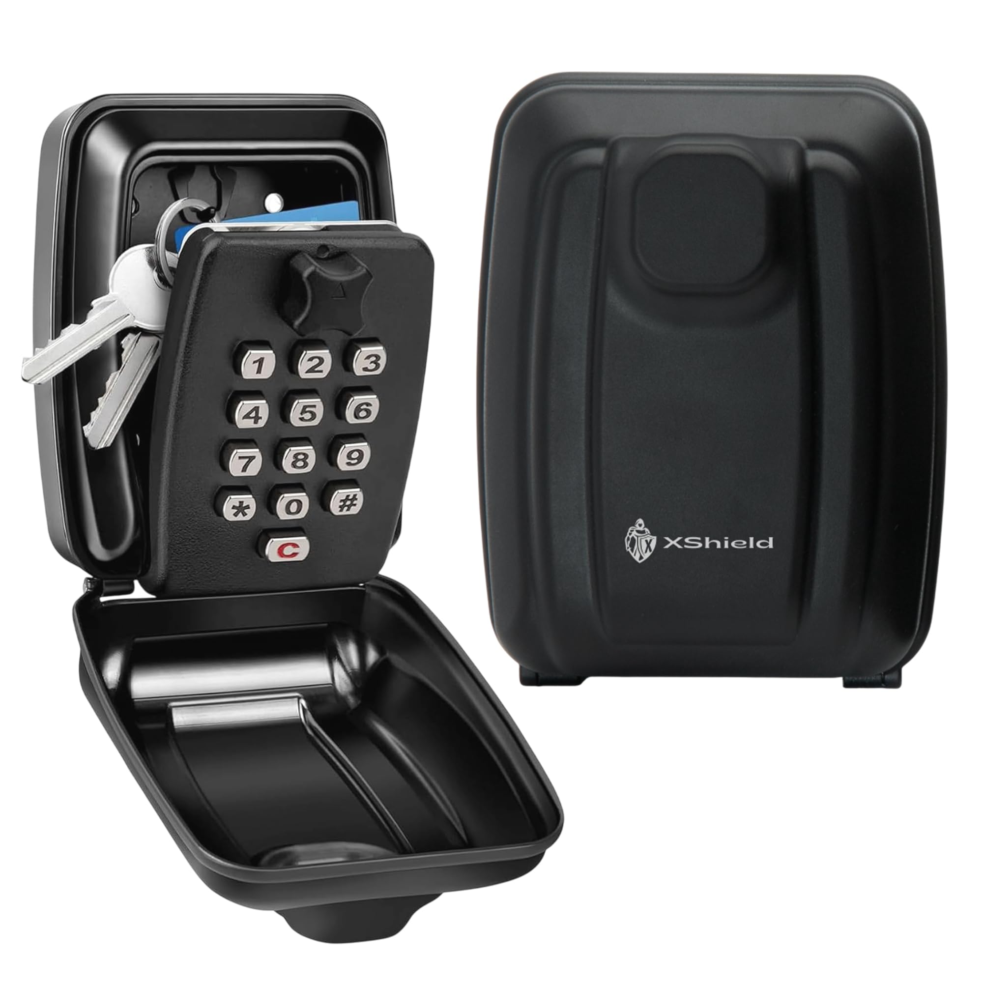 XShield Security Lock Box - 12-Digit Combination | Weatherproof Zinc | Wall Mount | Black 1