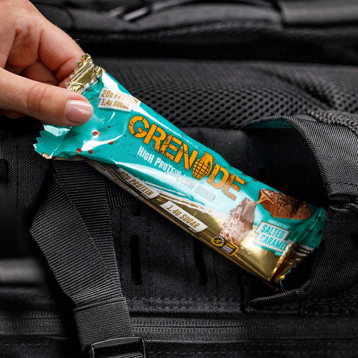 Grenade High Protein Bar - Chocolate Chip Salted Caramel, 20g Protein, Low Sugar (12 x 60g Bars)