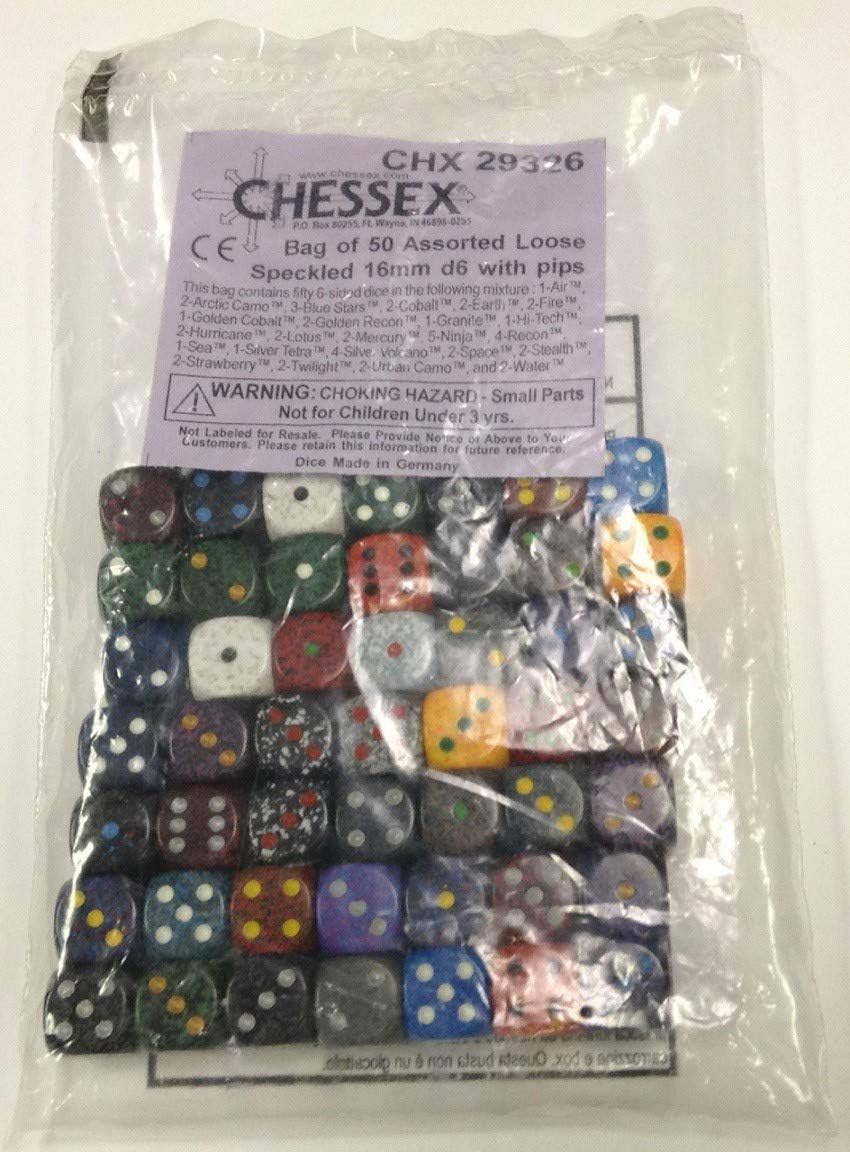 Chessex Beutel mit 50 Würfelzubehör