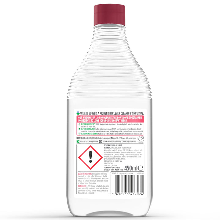 Ecover - Washing Up Liquid Dishwashing Soap, Tough on Grease, Fresh Scent