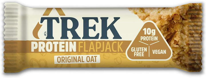 TREK Original Oat High Protein Flapjack - Gluten Free, Plant Based, Vegan - 16 x 50g Bars