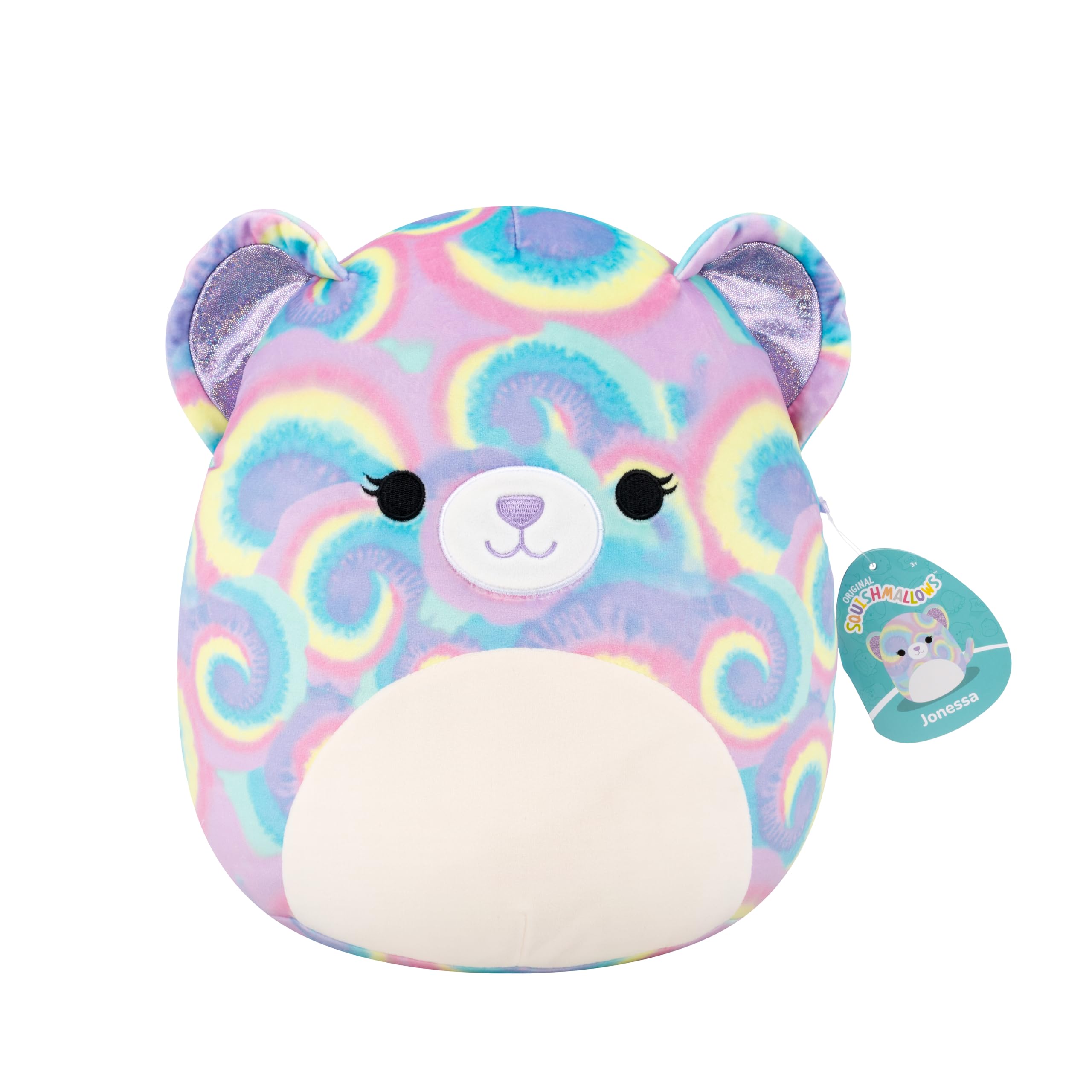Squishmallows 12-Inch Jonessa the Psychedelic Tie-Dye Bear Plush Toy - Soft Stuffed Animal for Kids 3 Years and Up 1