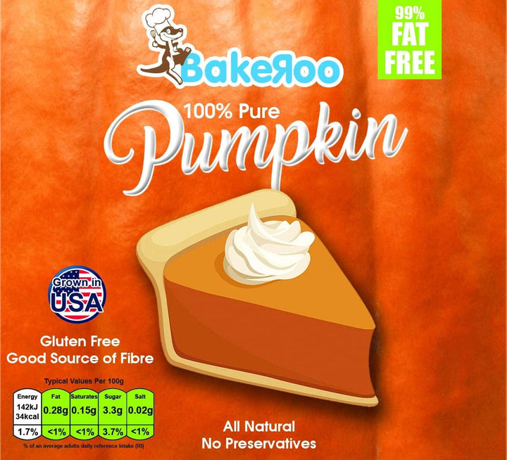 Bakeroo Tinned Pumpkin Puree (Pumpkin Pie Filling), 100% Natural - Pack of 3, 425g Each