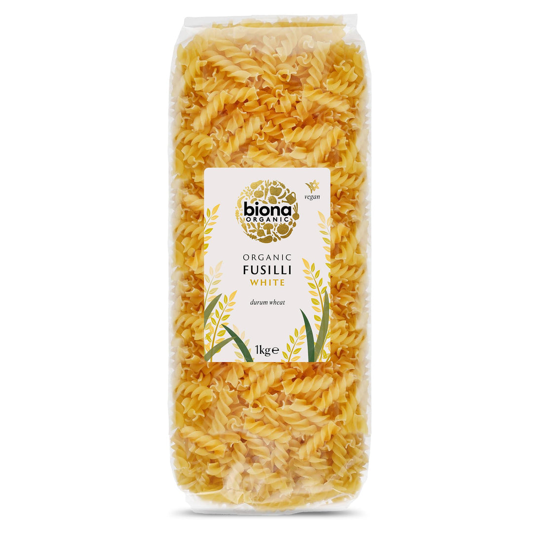 Biona Organic White Fusilli 1kg - Made with Fine Italian Durum Wheat