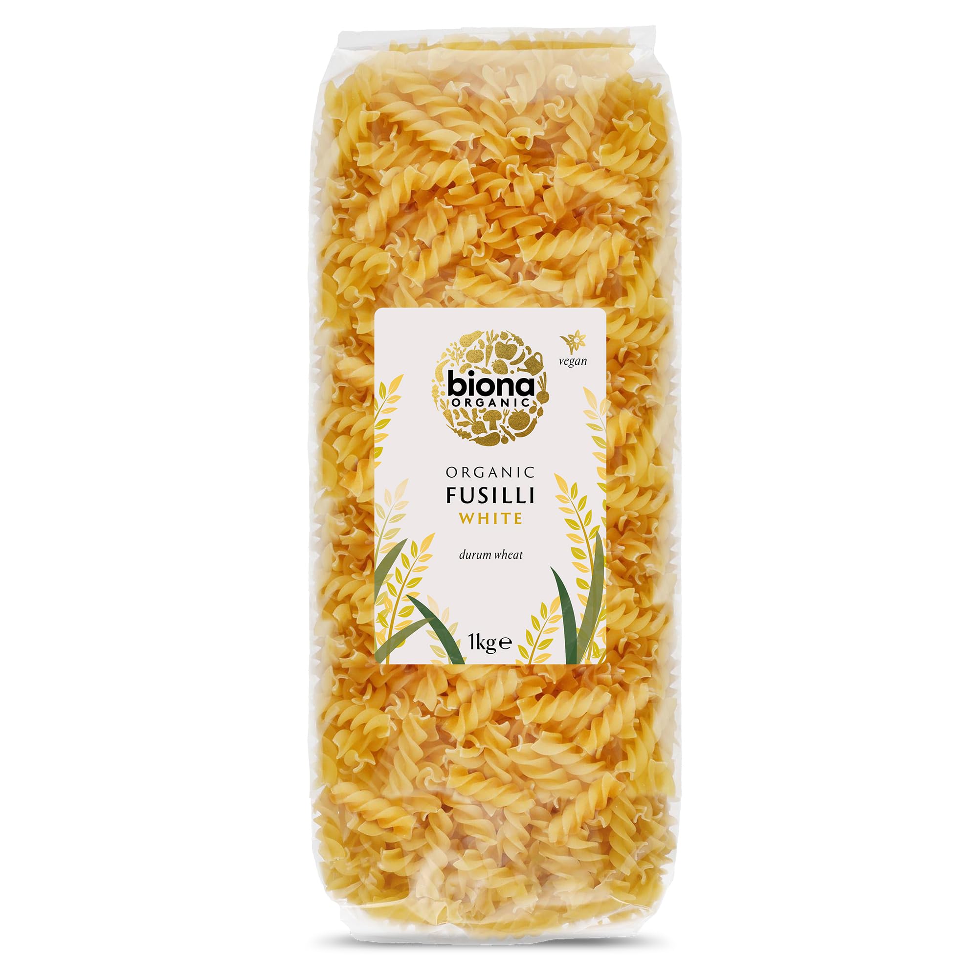 Biona Organic White Fusilli 1kg - Made with Fine Italian Durum Wheat