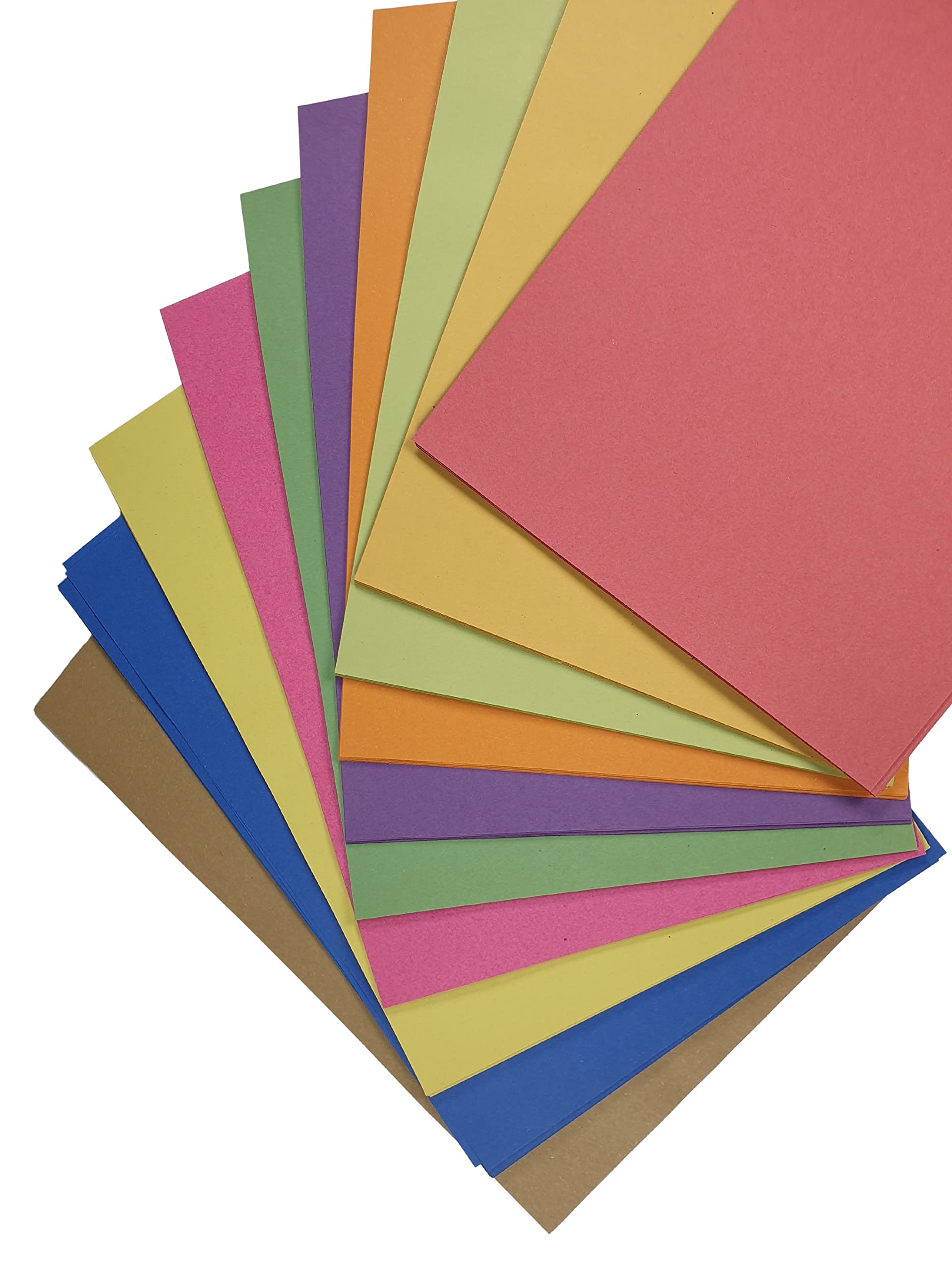 Be Creative A4 Recycled Sugar Paper - 250 Sheets in 10 Bright Assorted Colours | 100gsm 7