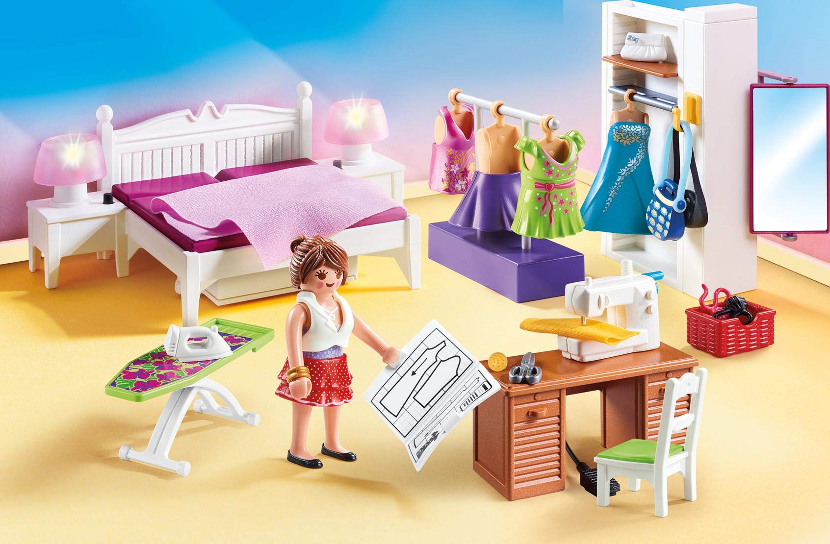 PLAYMOBIL 70208 Dollhouse Master Bedroom with Interchangeable Dresses and Lighting Effects - Playset for Kids 4+ 9