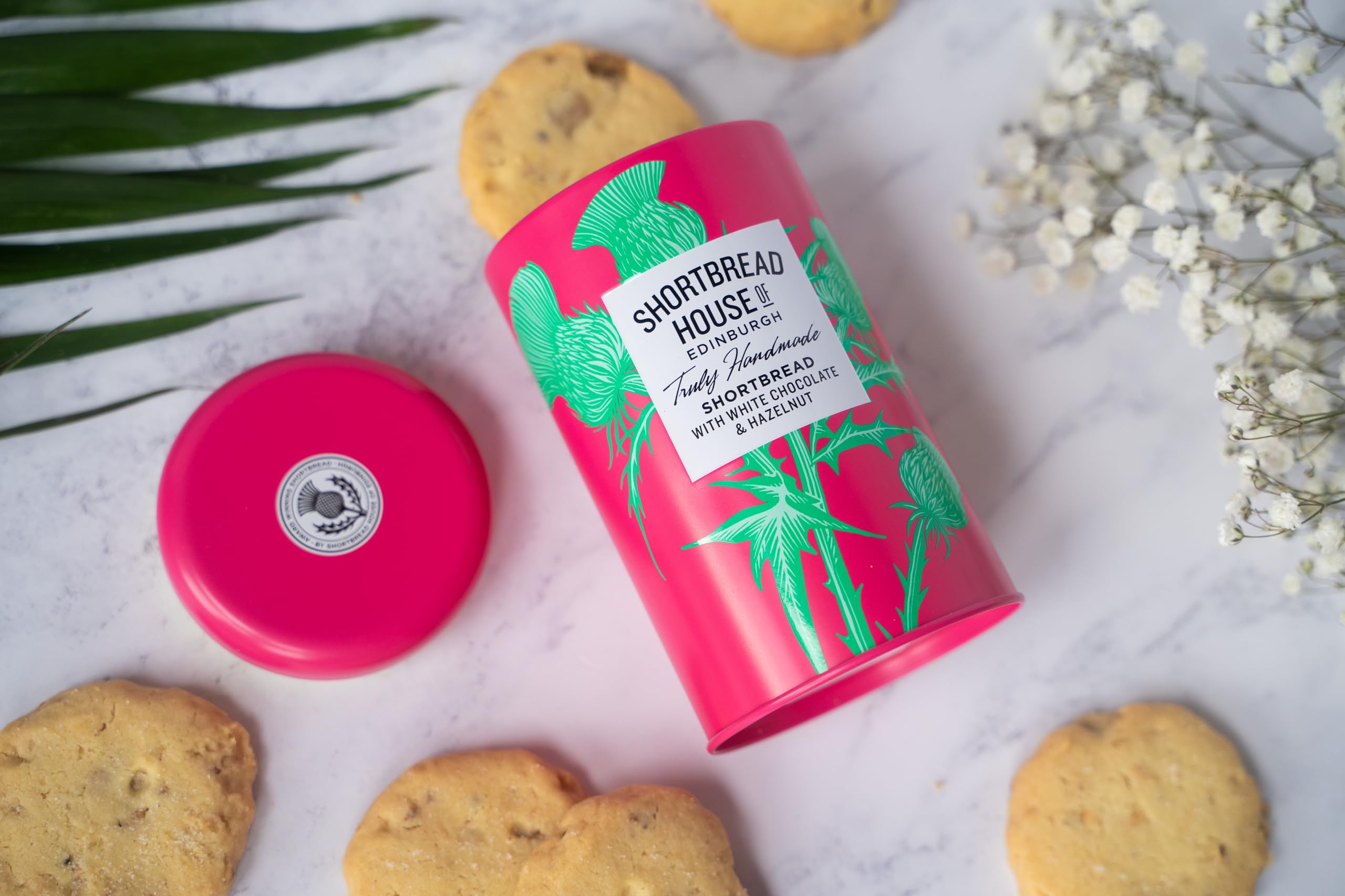 Shortbread House of Edinburgh Truly Handmade Shortbread Tin - All Butter with Hazelnuts & White Chocolate | 140g 3
