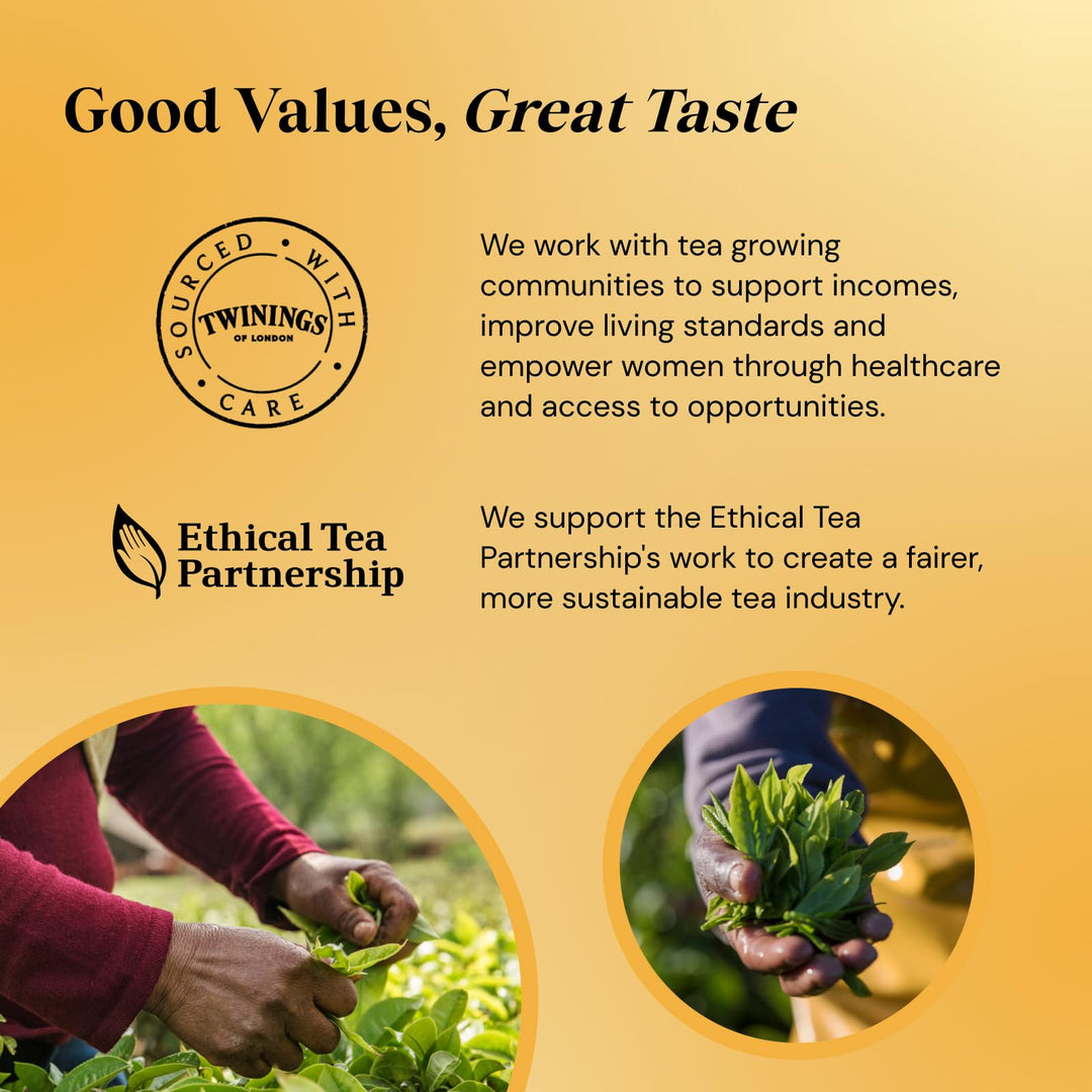 Twinings English Breakfast Black Tea Golden, Well Rounded & Full Bodied, 40 Biodegradable Tea Bags
