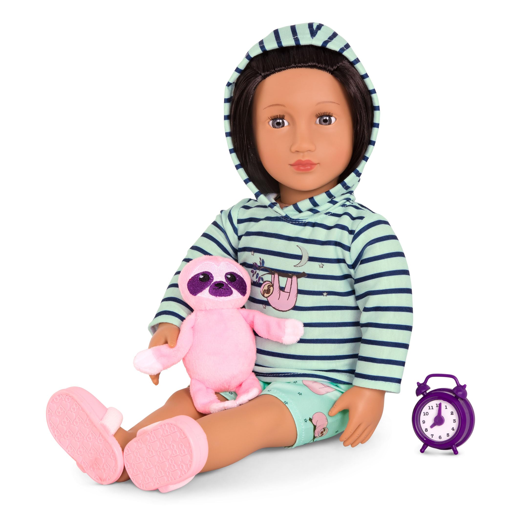 Our Generation Sleepy Sloth Outfit - Pajama Set with Plush Sloth for 46 cm Dolls 3