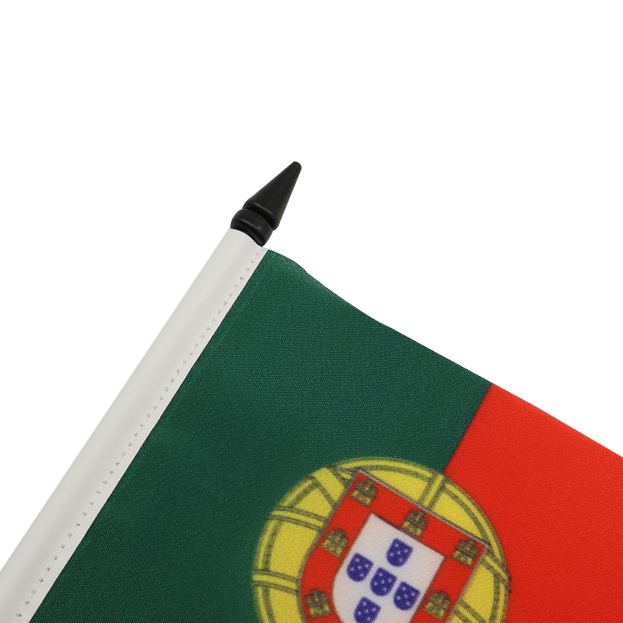 AZ FLAG Portugal Table Flag 4'' x 6'' with Black Plastic Base and 10'' Pole | 100% Polyester 4