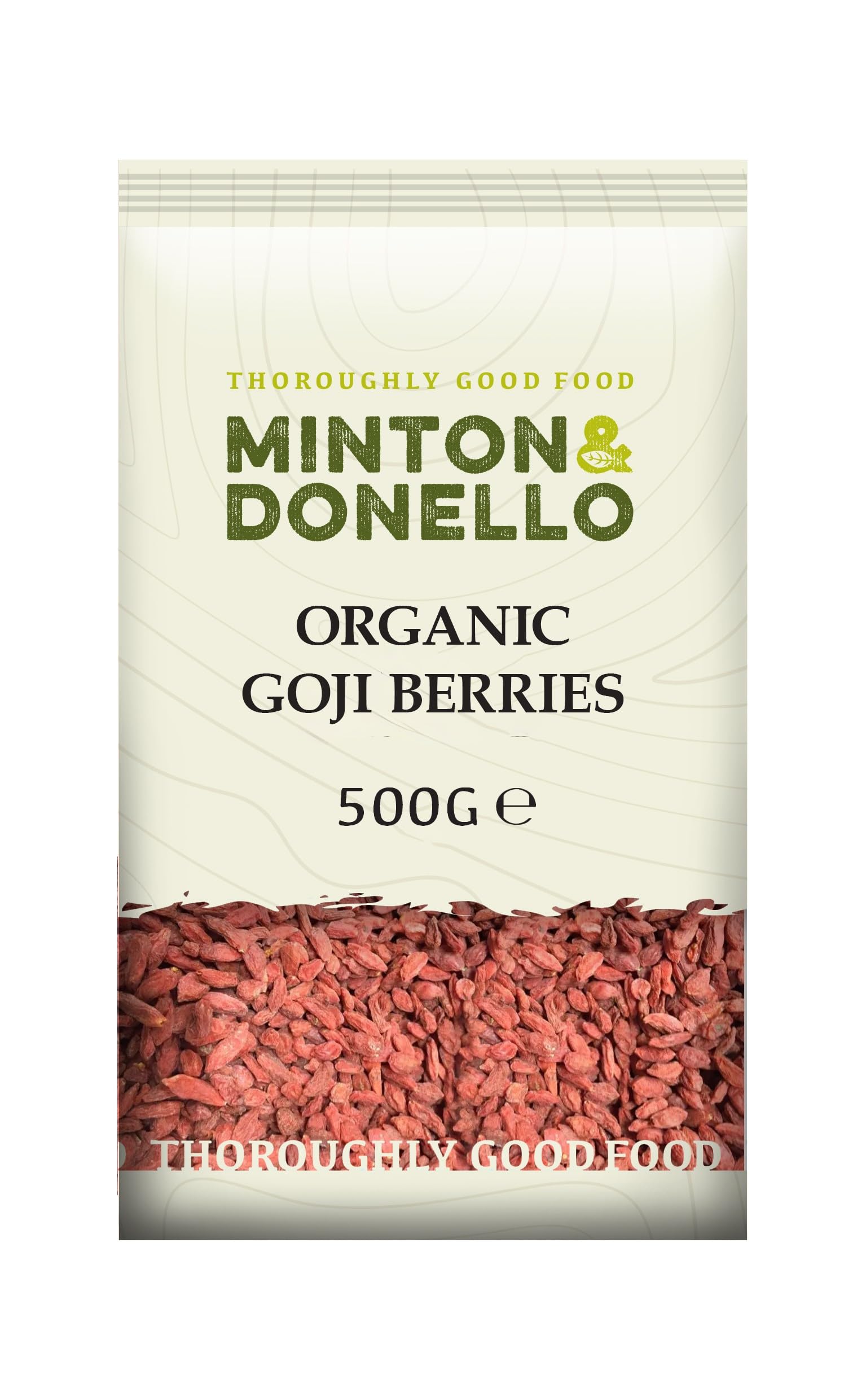 Minton & Donello Organic Goji Berries 500g - Natural Superfood High in Antioxidants & Vitamins 1