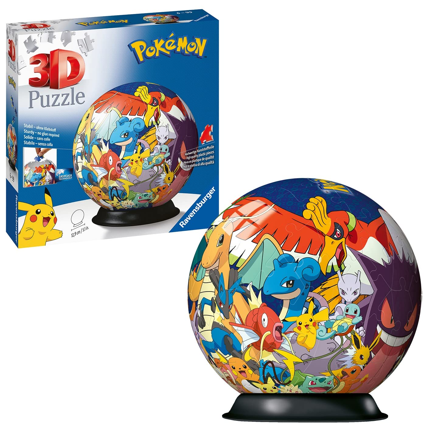 Ravensburger Pokémon 3D Puzzle Ball – 72-teiliges Kugelpuzzle für Kinder ab 6 Jahren