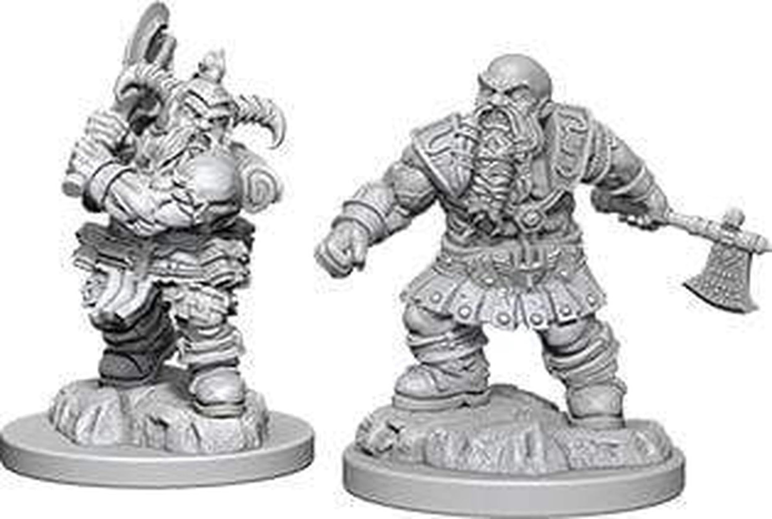 NECA Dungeons & Dragons Nolzur's Marvelous Unpainted Miniatures: Male Dwarf Fighter | Primed 2
