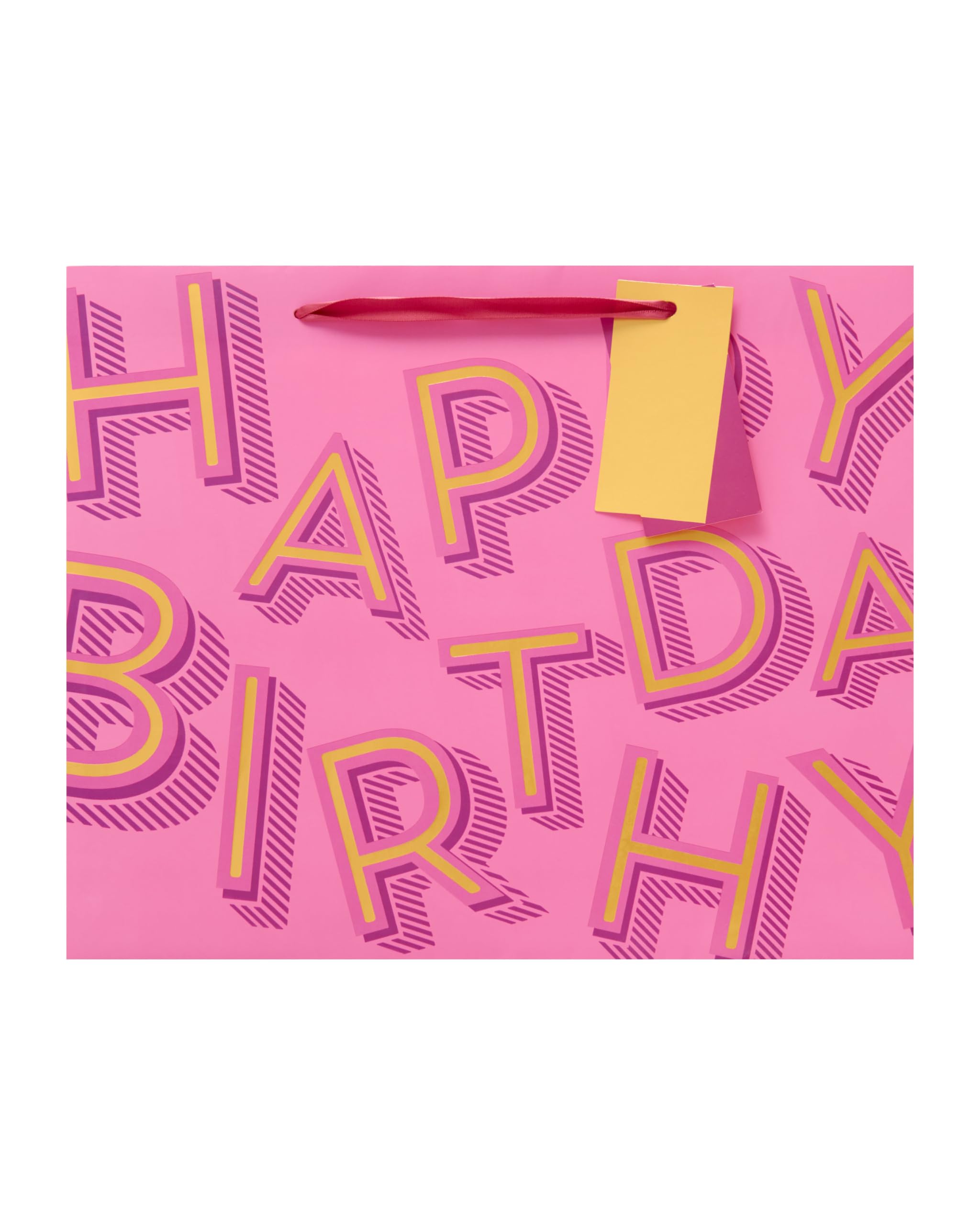 UK Greetings Large Gift Bag for Her/Friend - Pink with Gold Foil Lettering | 33 x 26.7 x 13.7 cm 5