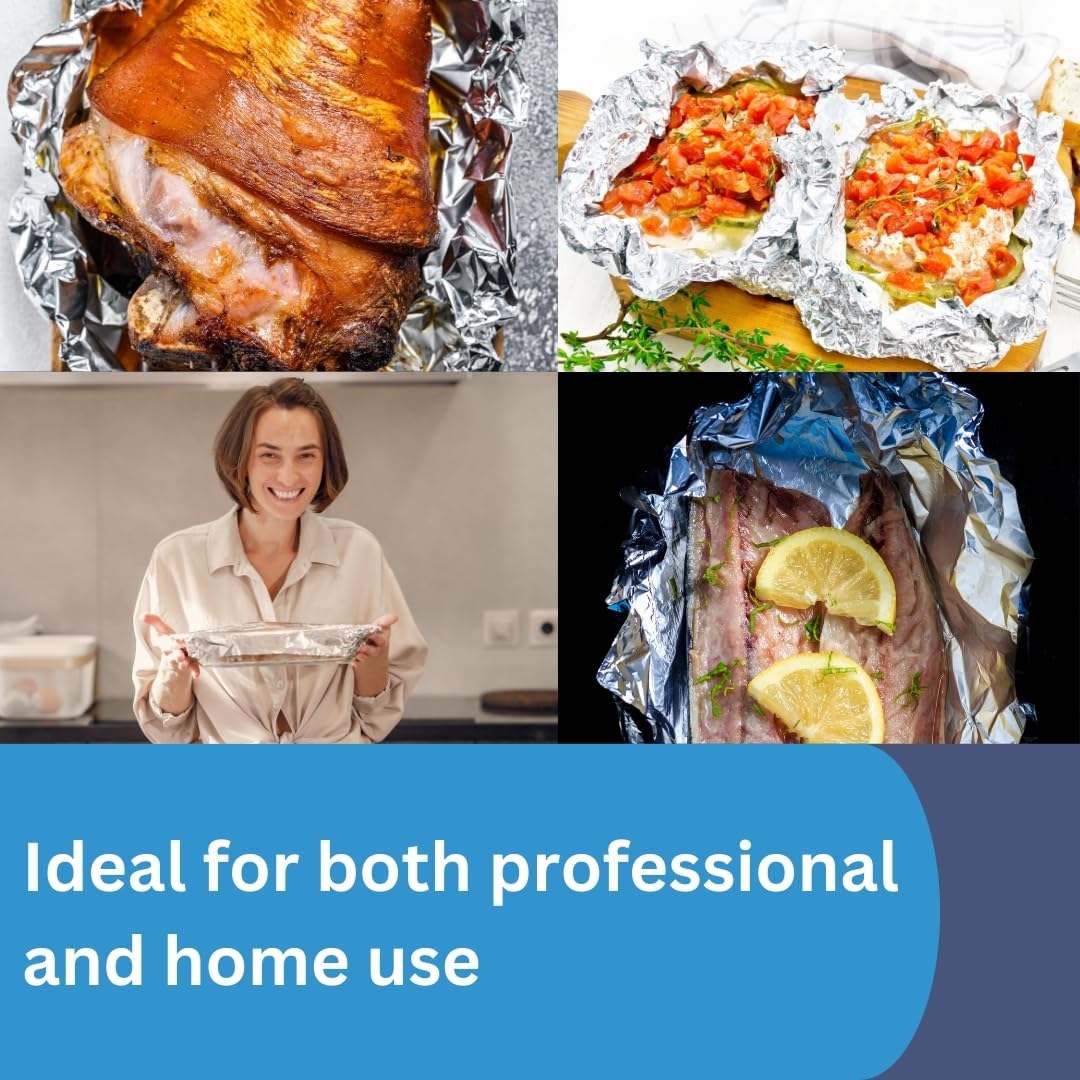 PROWRAP AX030 Aluminium Catering Foil - 300mm x 75m Roll | Pre-Cut Sheets 7