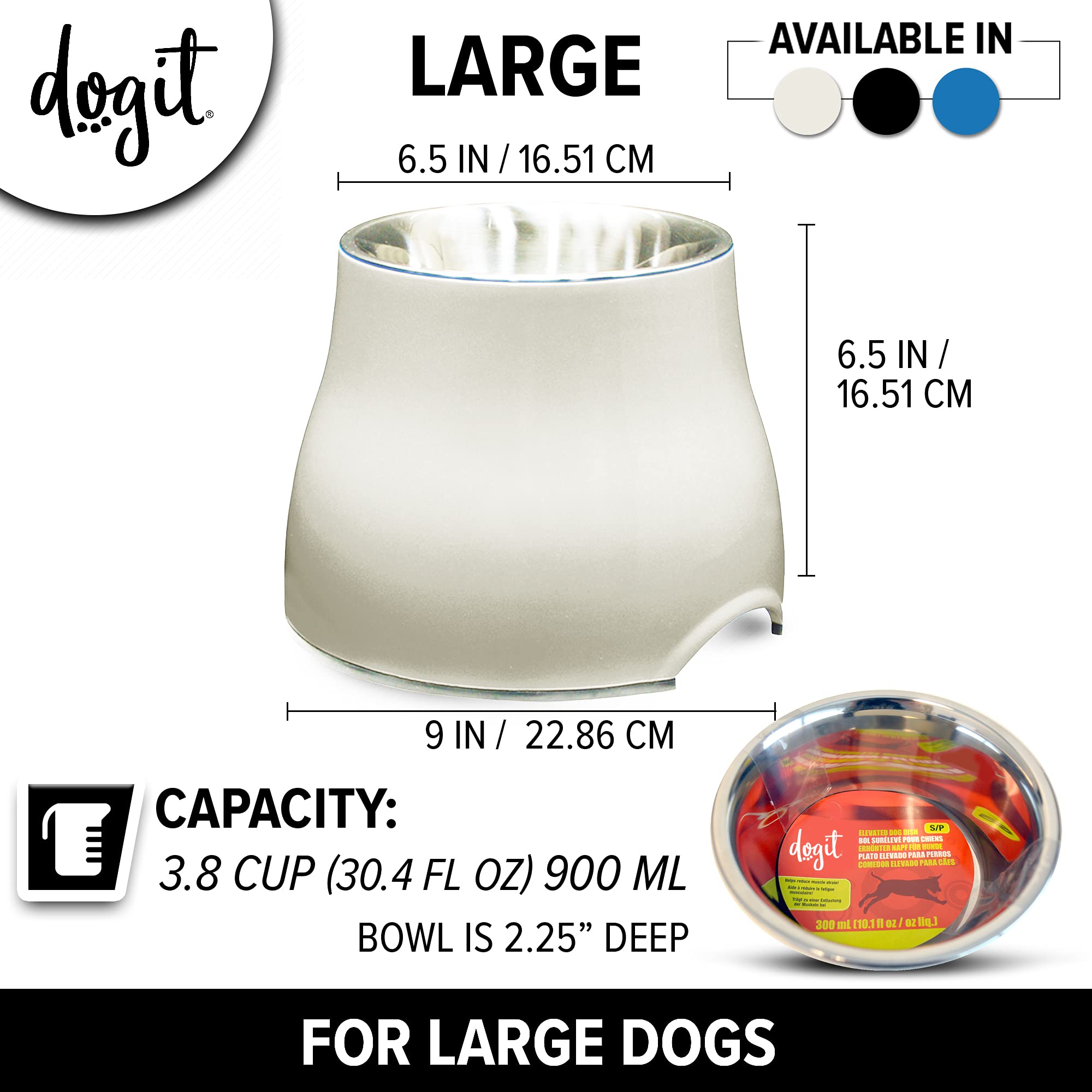 Dogit 2-in-1 Elevated Dog Bowl - 900 ml Capacity | Stainless Steel Insert | Nonslip Base 4