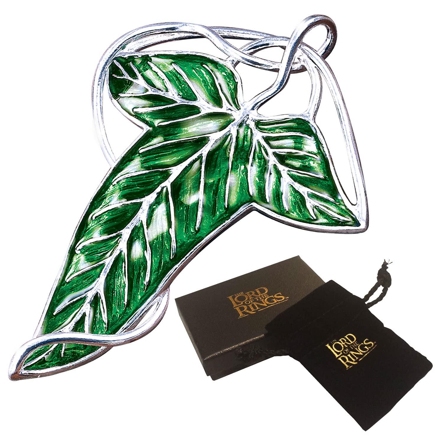 The Noble Collection The Lord of the Rings Elven Leaf Brooch - Green Enamelled Costume Jewellery Pin (NN9831) 7