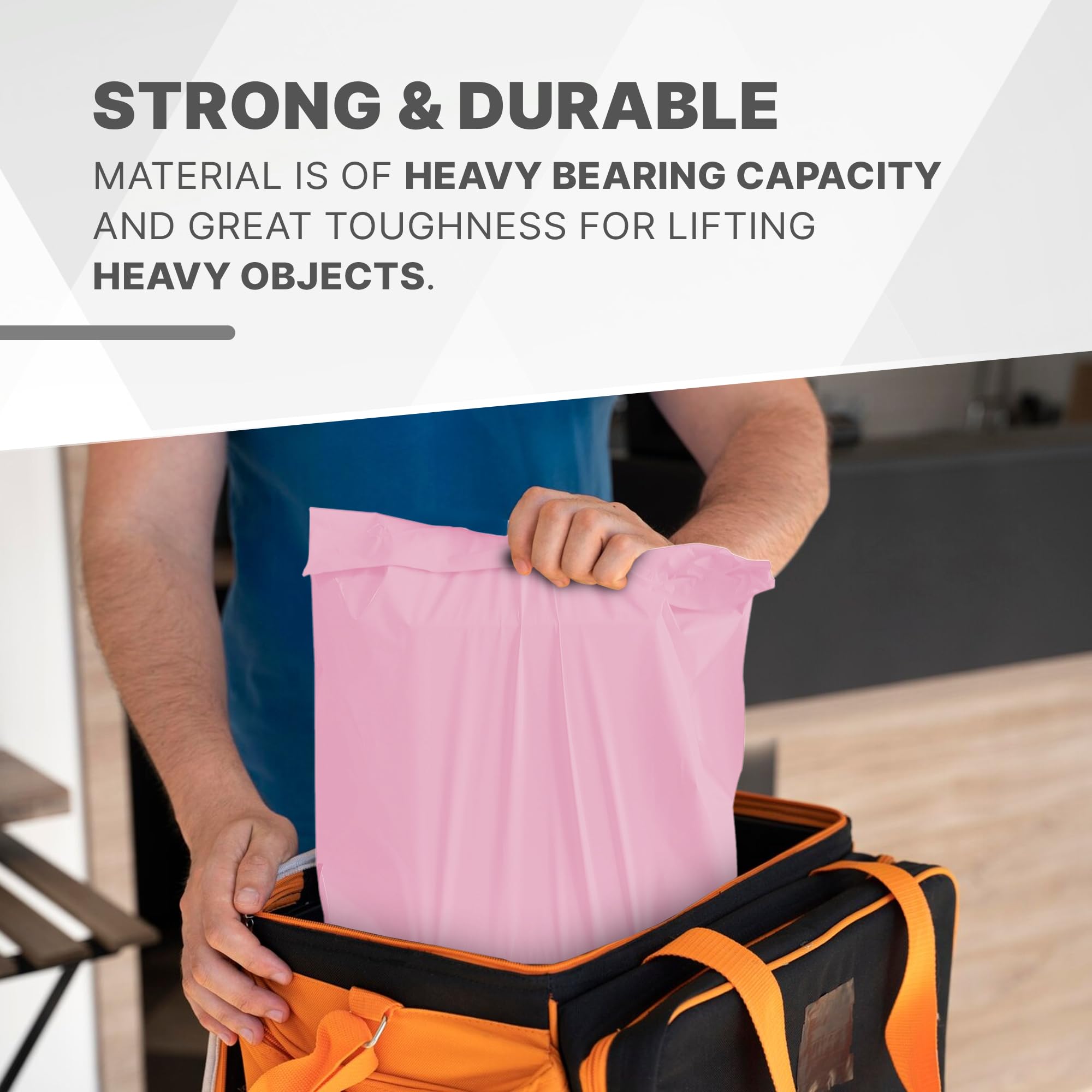 delka Pink Poly Mailer Bags - Tear-Resistant, Self-Sealing Shipping Envelopes | 9x12, 50 Pack 7