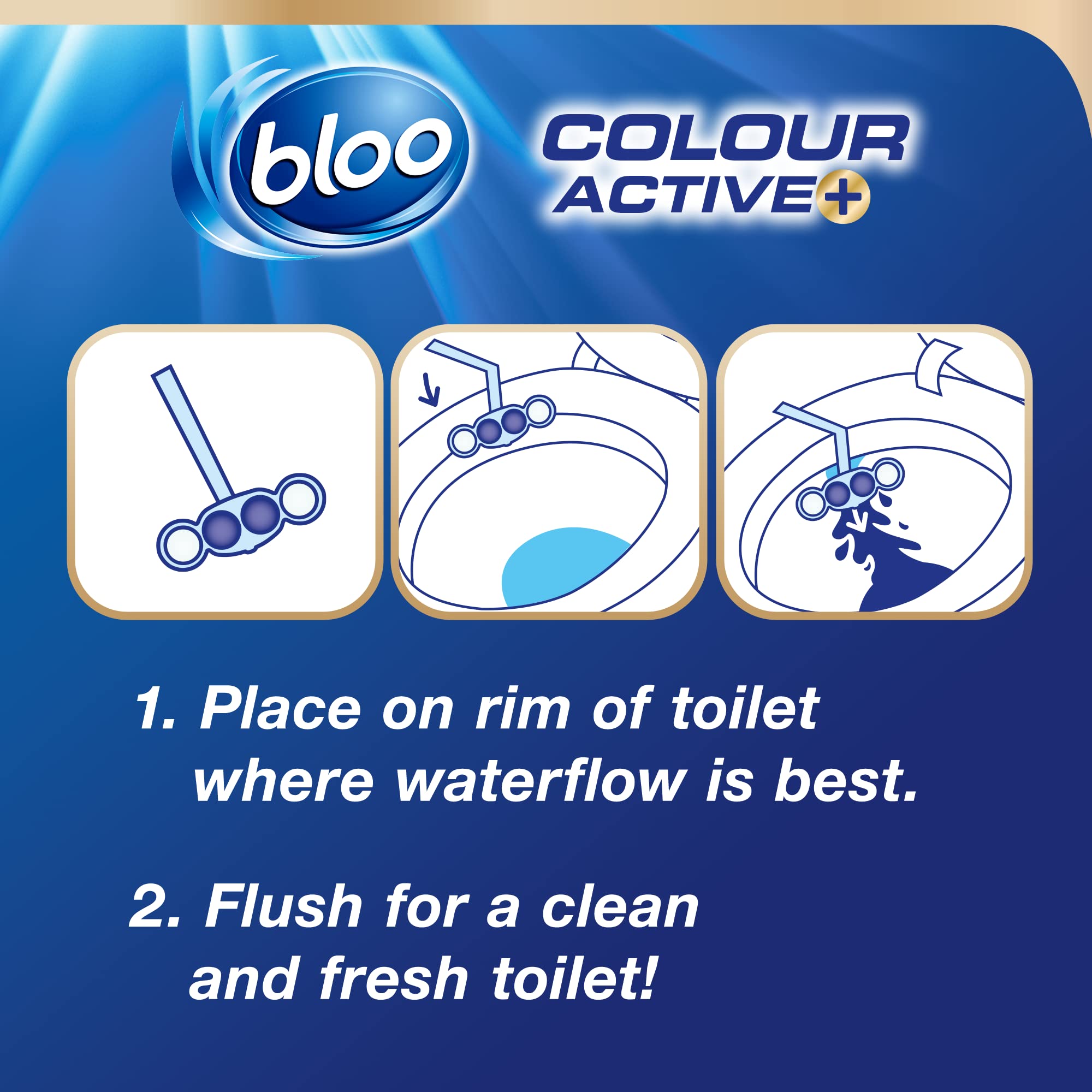 Bloo Colour Active Toilet Rim Block - Bleach Scent, Anti-Limescale, 50g 4