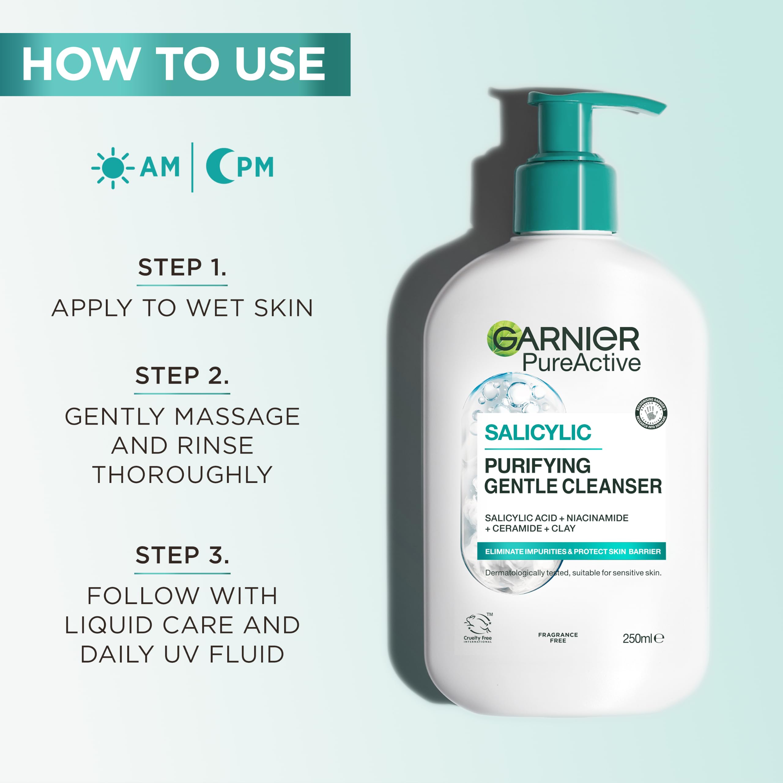 Garnier Pure Active Salicylic Purifying Gentle Face Cleanser - 250 ml 5