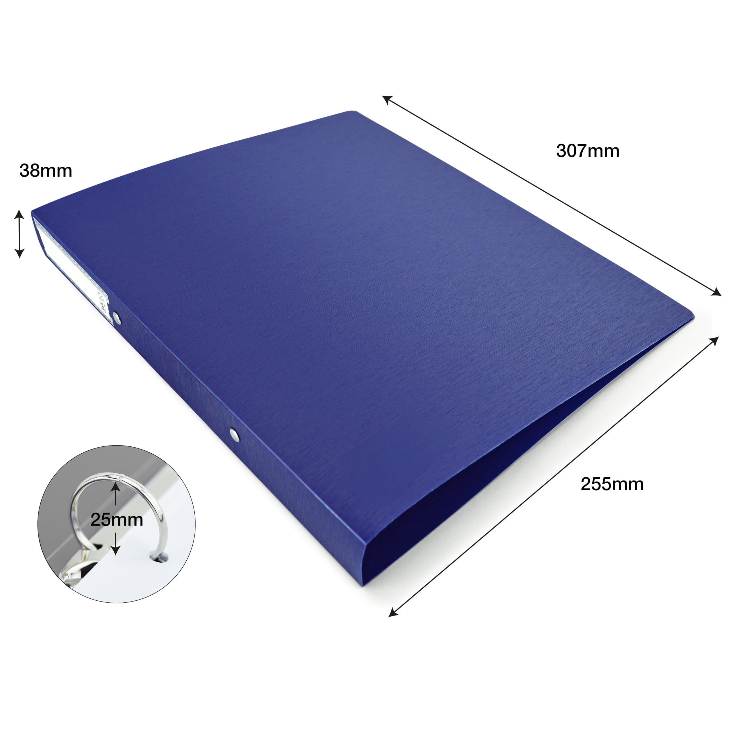 Rapesco 1826 ECO 2-Ring O-Ring Binder - 38mm Spine, A4, Assorted Colours, Pack of 10 3