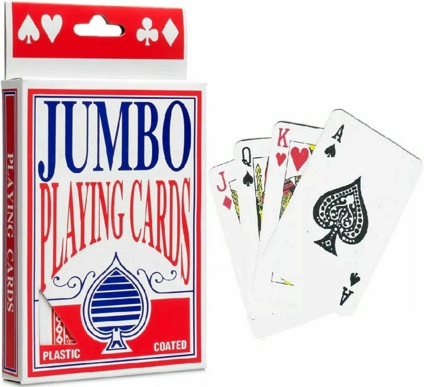2 UR DOOR Jumbo Playing Cards - 52 Cards | Water-Resistant Plastic | 12 x 8.50 cm 1