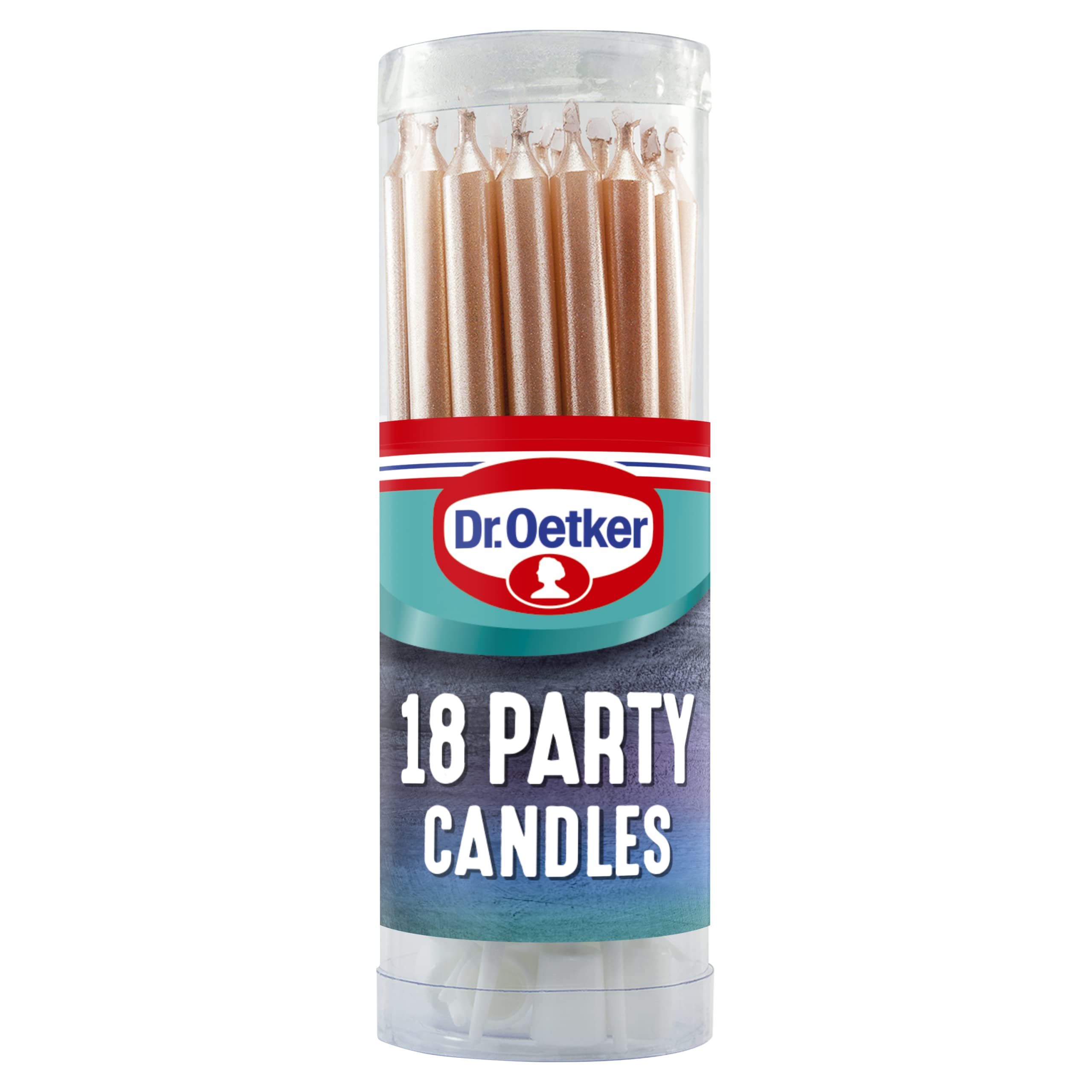 Dr. Oetker Party Candles - Assorted Pastel Colored Candles with Holders 5