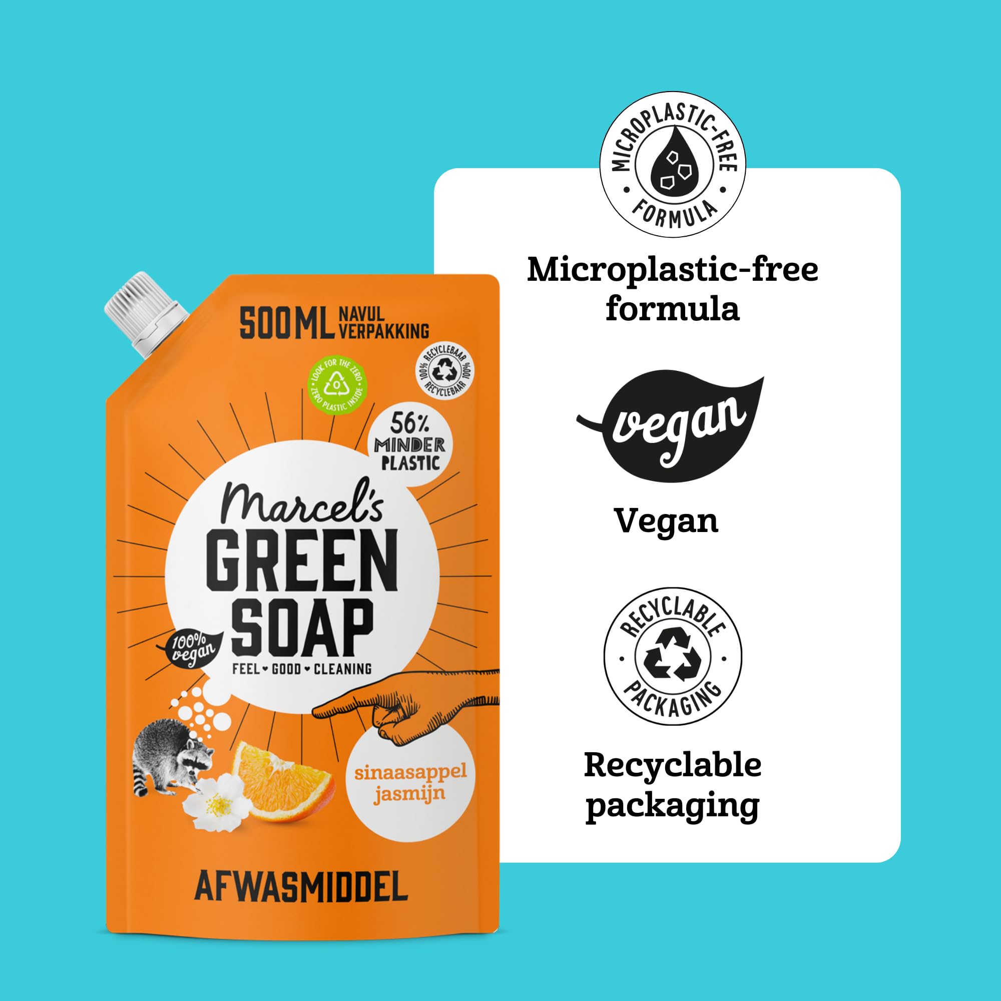 Marcel's Green Soap - Orange & Jasmine Washing-up Liquid Refill 6