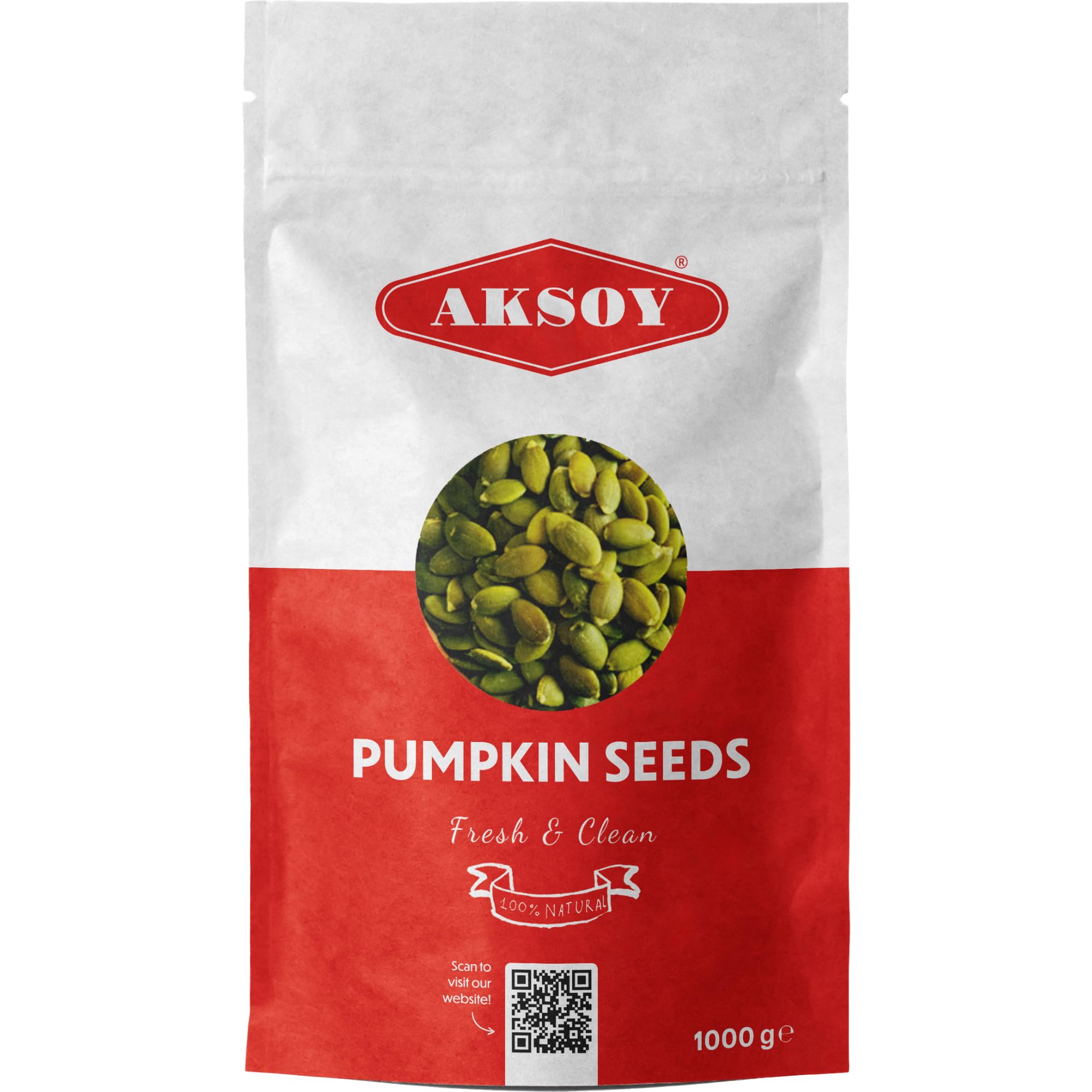 AKSOY Raw AA Grade Pumpkin Seeds - Premium Quality, GMO-Free, Vegan | 1kg 5