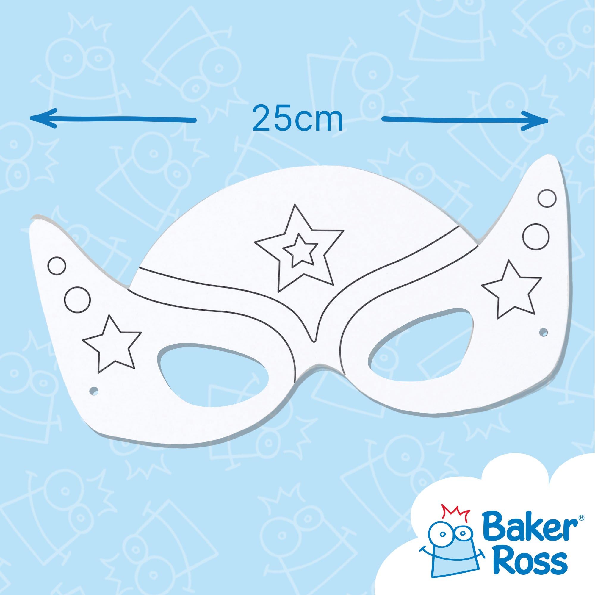 Baker Ross EF624 Star Hero Paper Masks for Decorating - 6 Pack, White | DIY Craft Kit 4