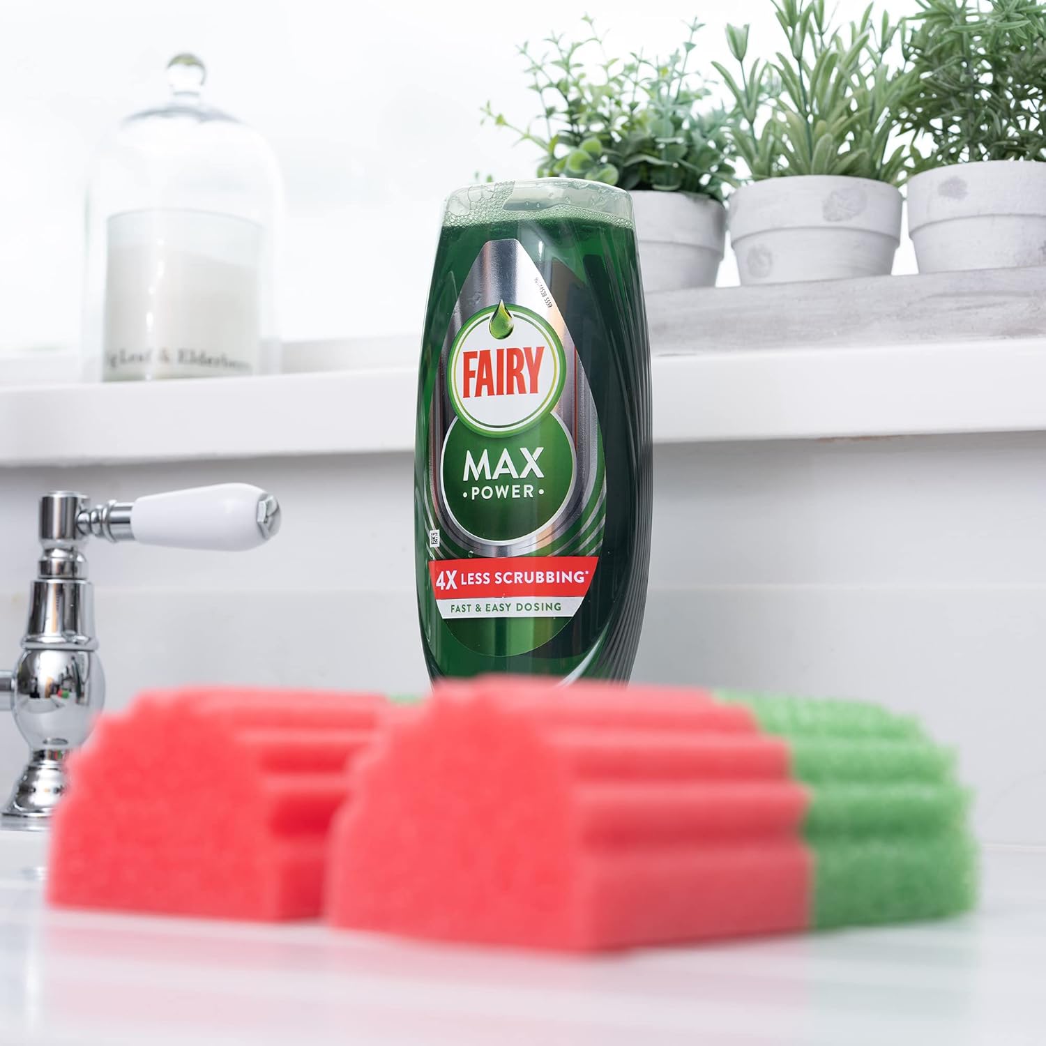 Addis Fairy Platinum Non-Scratch Glassware Cup Clean Buddy Sponge, Pack of 2 5