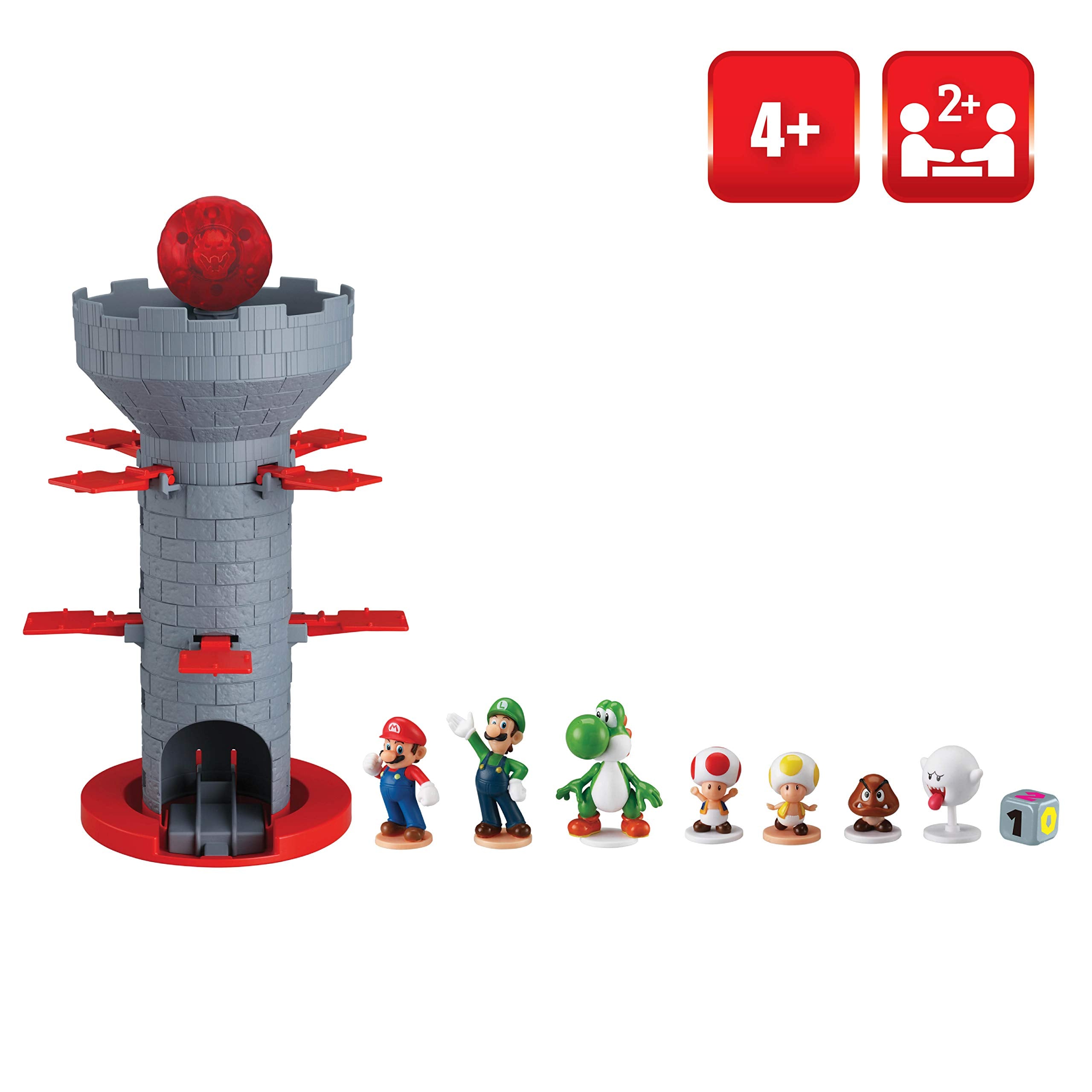 EPOCH Super Mario Blow Up! Shaky Tower Stacking Game | 7 Character Figures | Ages 4+ 2