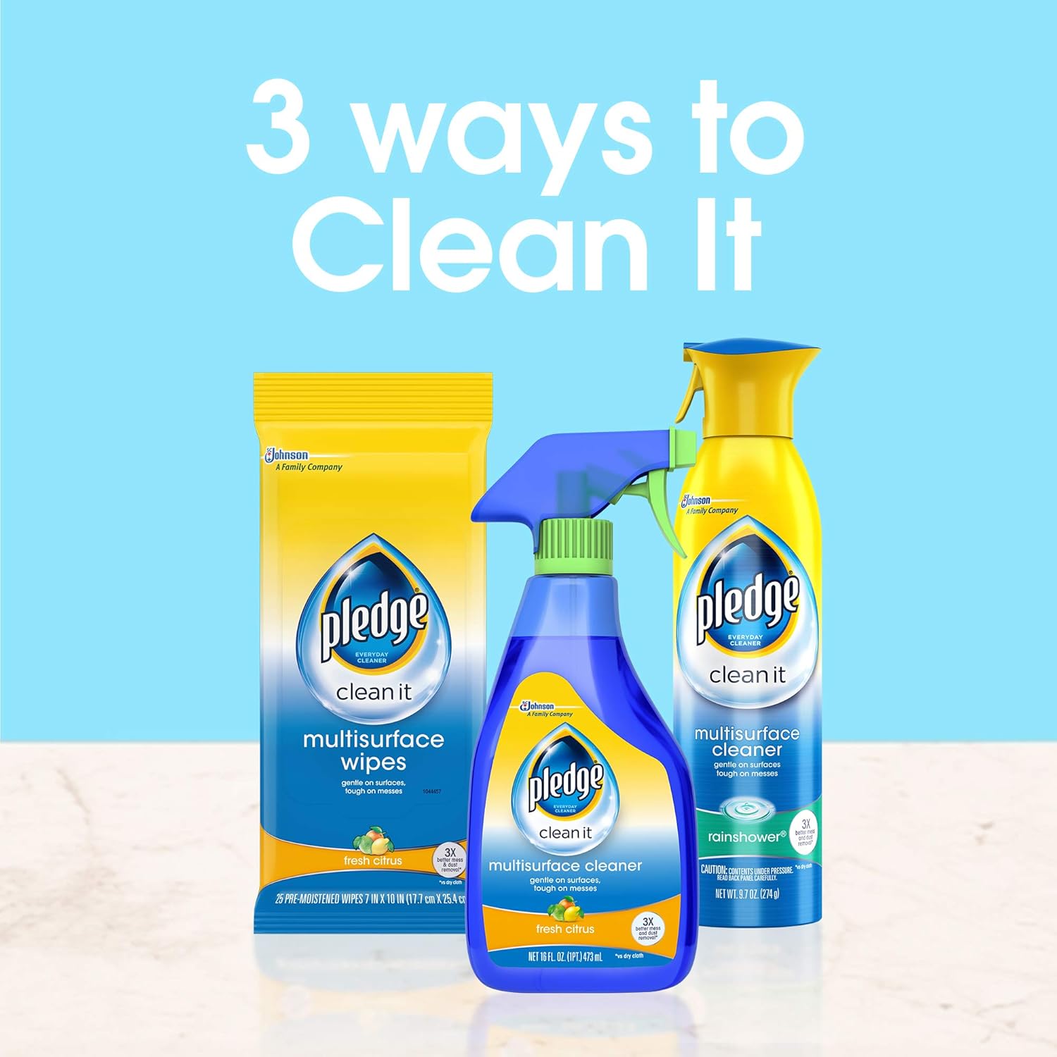 Pledge Clean It Jasmine Multi-Surface Cleaner, 250ml Aerosol 5