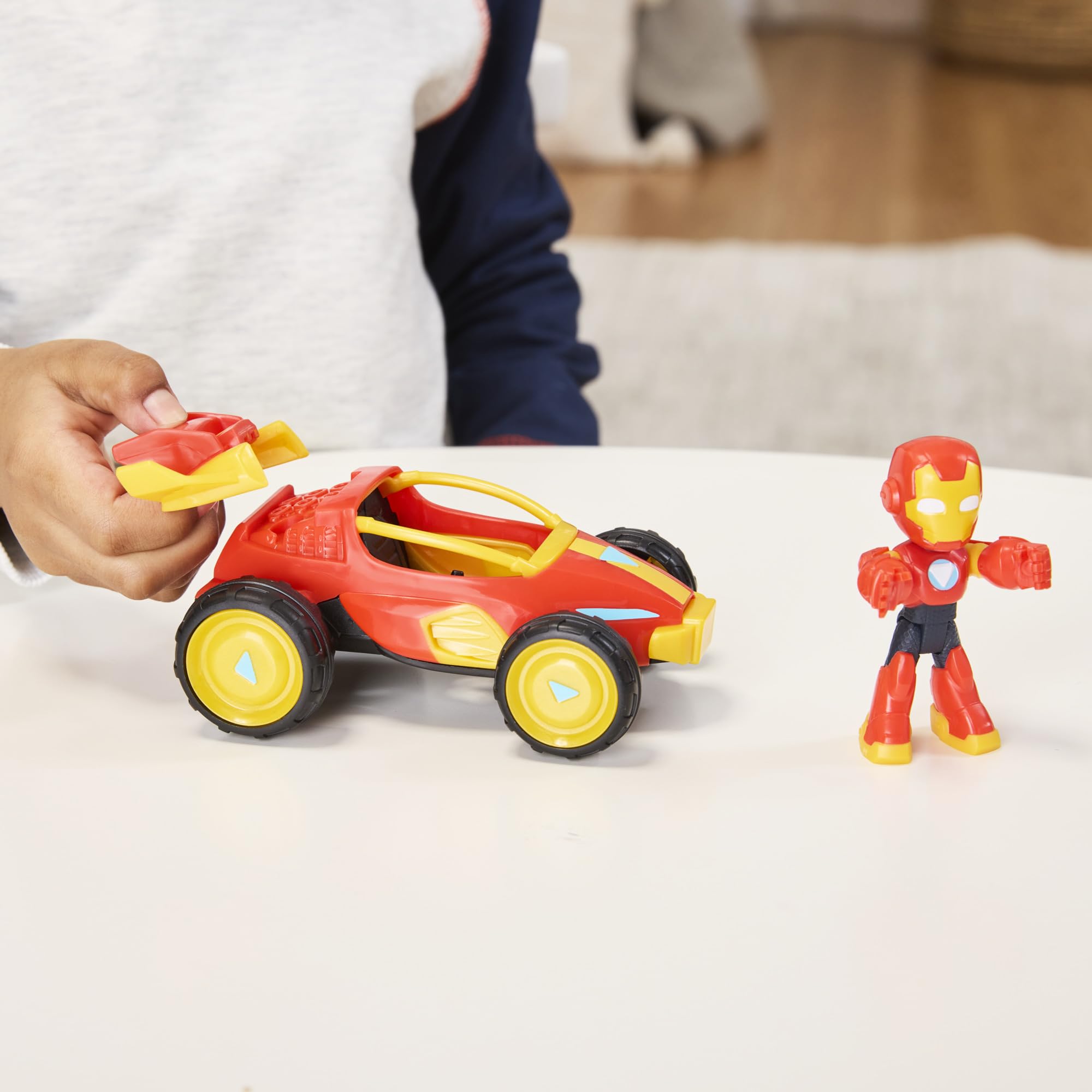 Marvel Iron Man Figure with Vehicle - Spidey and His Amazing Friends 3-Inch Action Playset 8