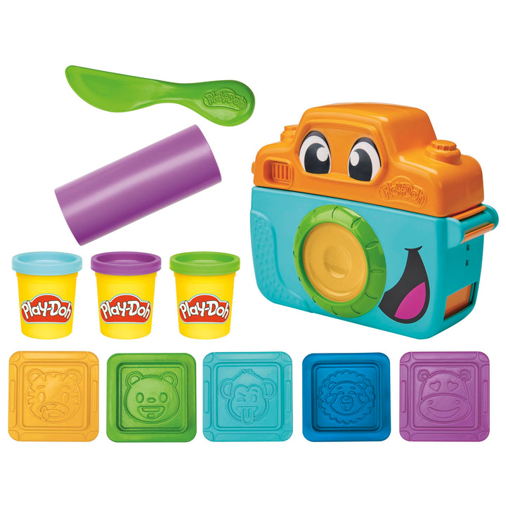 Play-Doh Photo Fun Toy Camera Starter Set - Squeeze & Stamp Animal Faces for Ages 2+