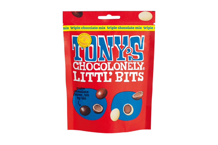 Tony's Chocolonely - Littl’ Bits Triple Chocolate Mix Balls - Mini Chocolate Treats in Sharing Pouch - 100g