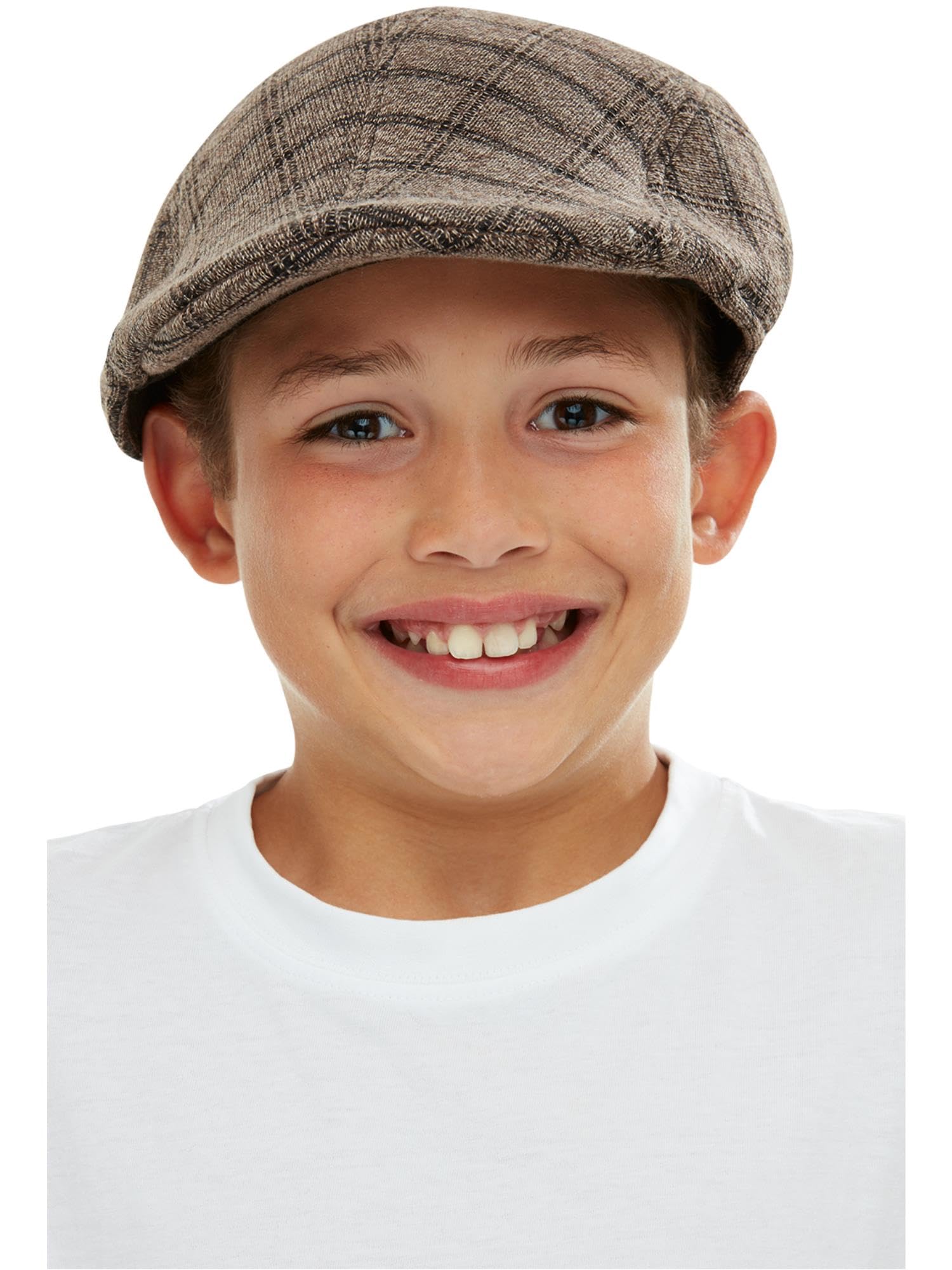 Smiffys Kids Flat Cap, Brown & Black, One Size 2