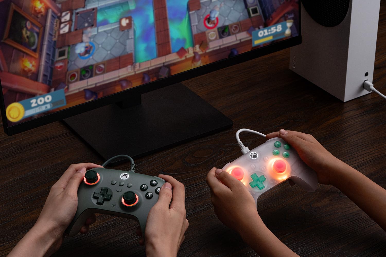 8Bitdo Ultimate Mini Wired Controller for Xbox - Pink, RGB Fire Ring, Hall Effect Joysticks 9