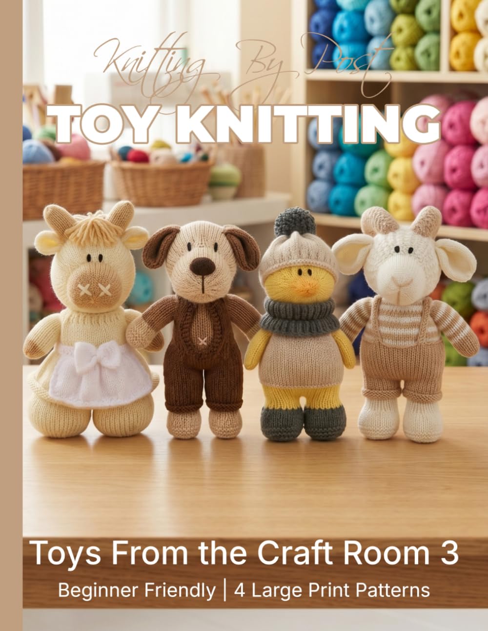 Knitting By Post Toys From The Craft Room Part 3 - 4 Easy-to-Follow Large Print Animal Patterns