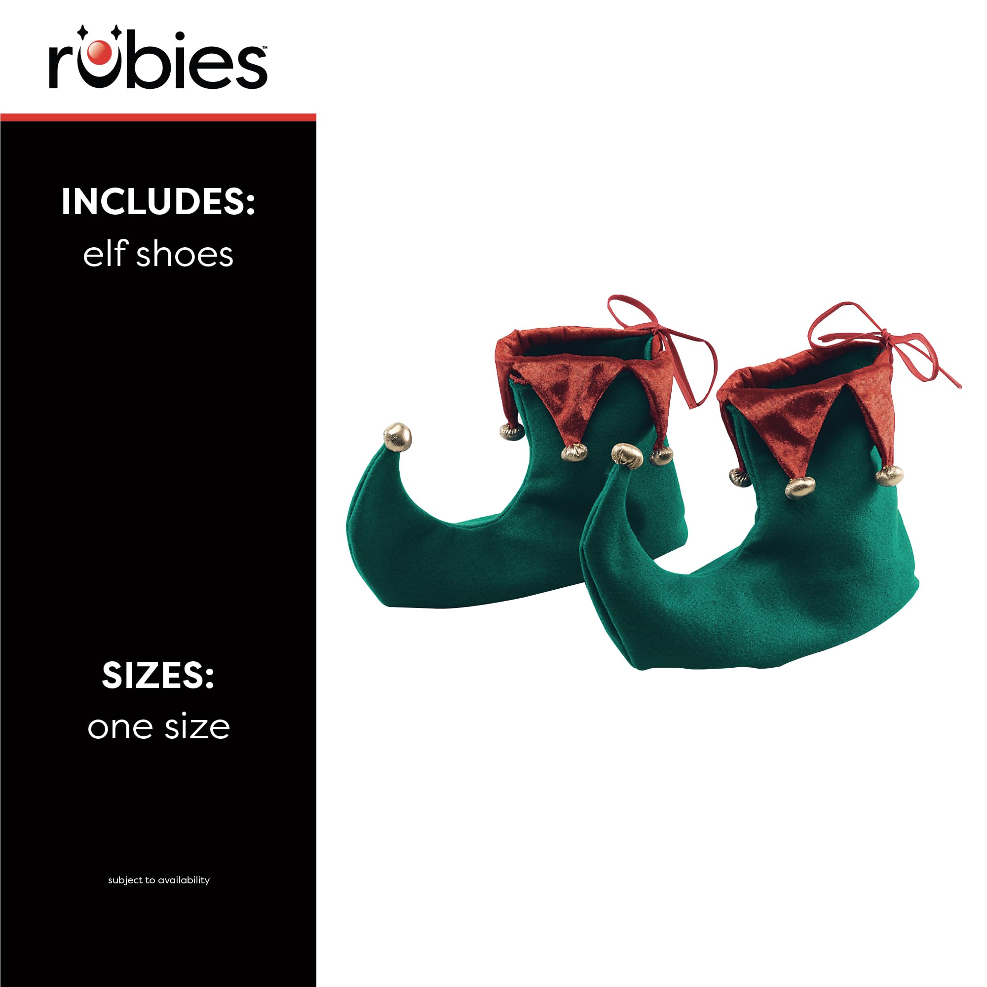 Bristol Novelty Christmas Elf Shoes Costume - 1 Pair Adult Unisex Green Red Gold 6