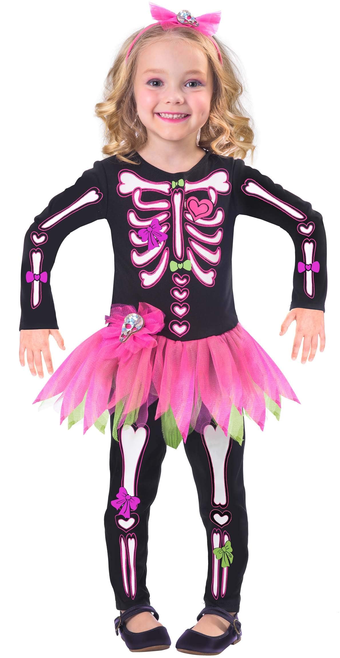 Amscan Fancy Bones Skeleton Costume - Child Girls 2-3 Years 1