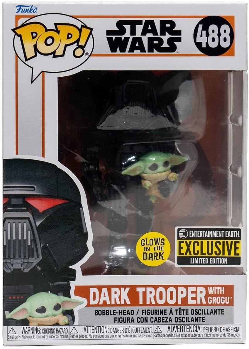 Funko STAR WARS – Wackelkopf POP Nr. 488 – Dark Trooper mit Grogu SP.EDIT.